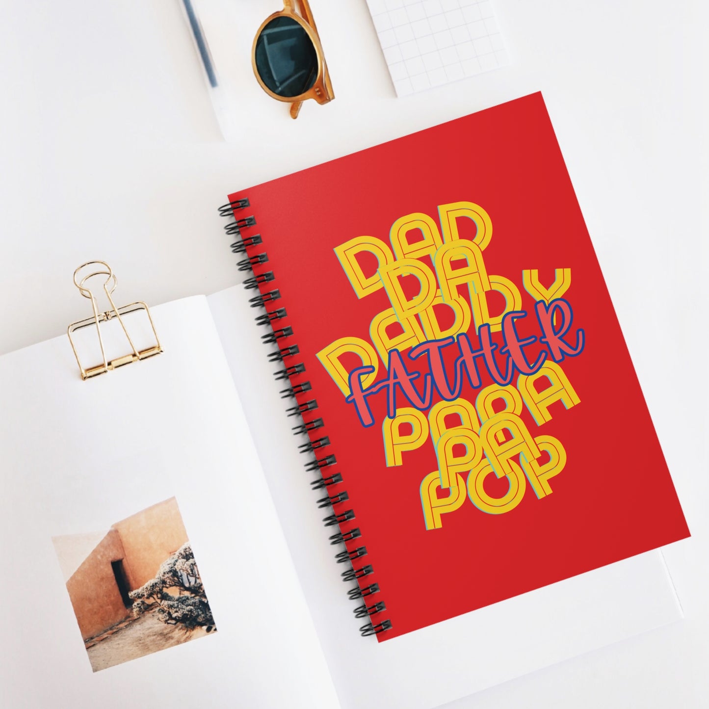 Father Red Spiral Notebook