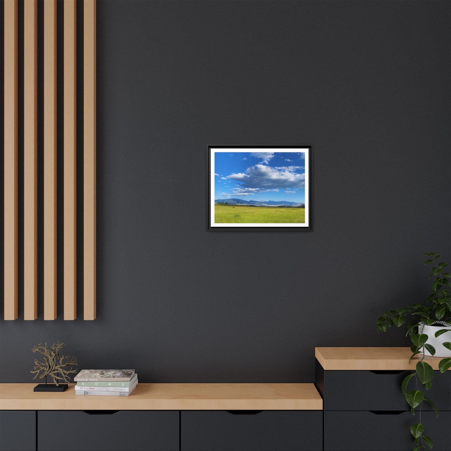 Black Frame Western Clouds and Mountains, Original Photo Matte Print, Clouds, Mountains, Nature, Artwork, Wall Art, Gift, Color, Sky