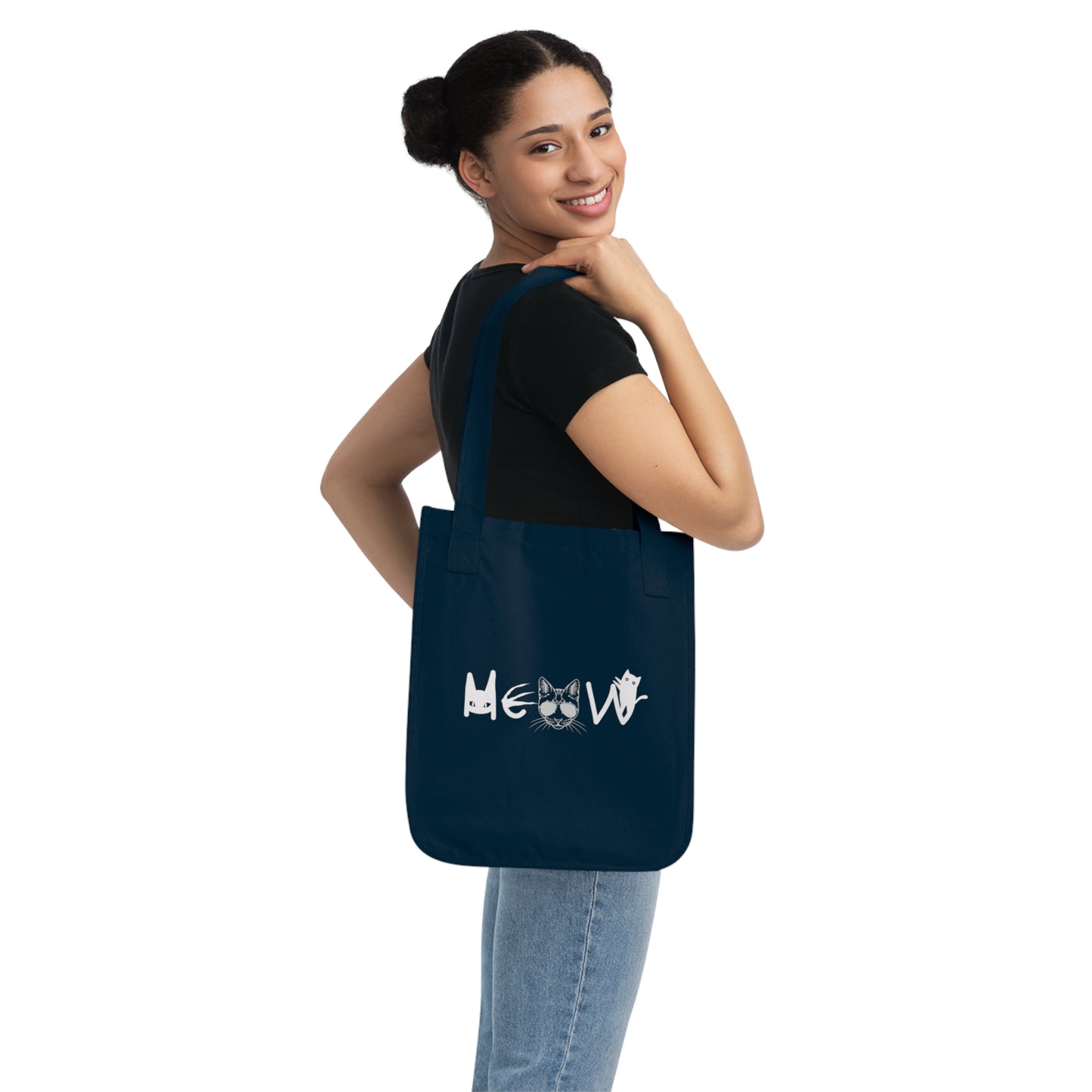Meow Organic Canvas Tote Bag, Cats, Sassy, Halloween, Election, Gift, Groceries, Shopping, Books, Eco Friendly, Gift Bags, Organic Cotton