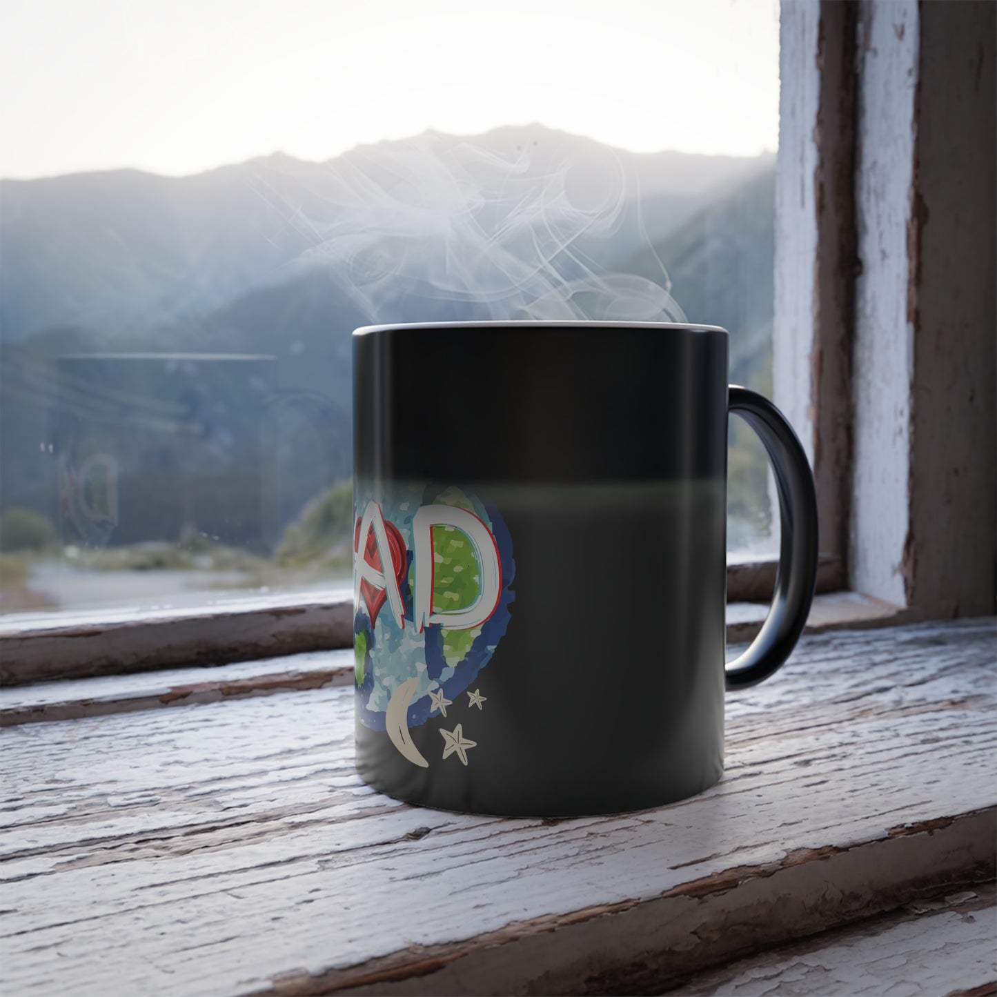 DAD Mug Father's Day Whole World Color Morphing 11oz Ceramic