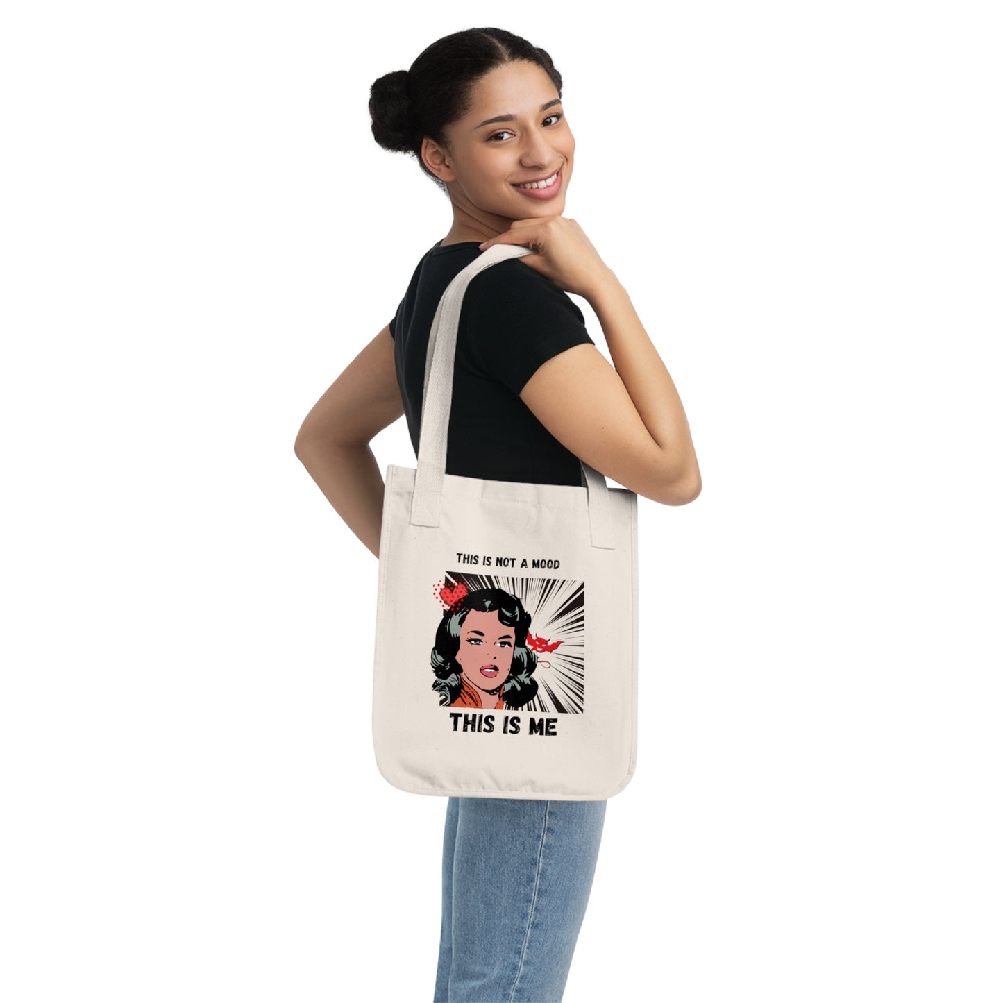 This is Not a Mood Organic Canvas Tote Bag, Funny, Sarcastic, Gifts For Women, Groceries, Shopping, Books, Eco Friendly 100% Organic Cotton