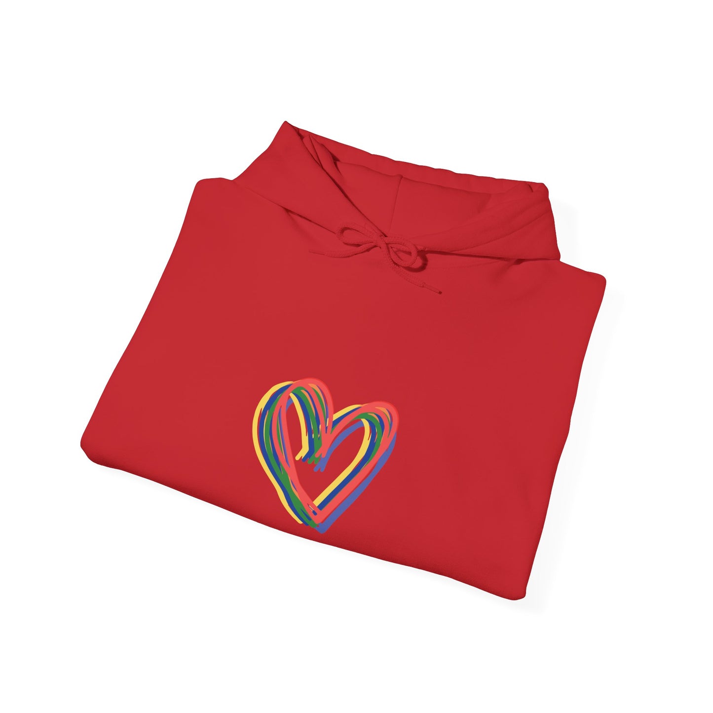 Rainbow Hearts Unisex Heavy Blend™ Hooded Sweatshirt, Love, Pride, hoodie, warm, soft, gift, gender neutral, men, women, teens, Valentines