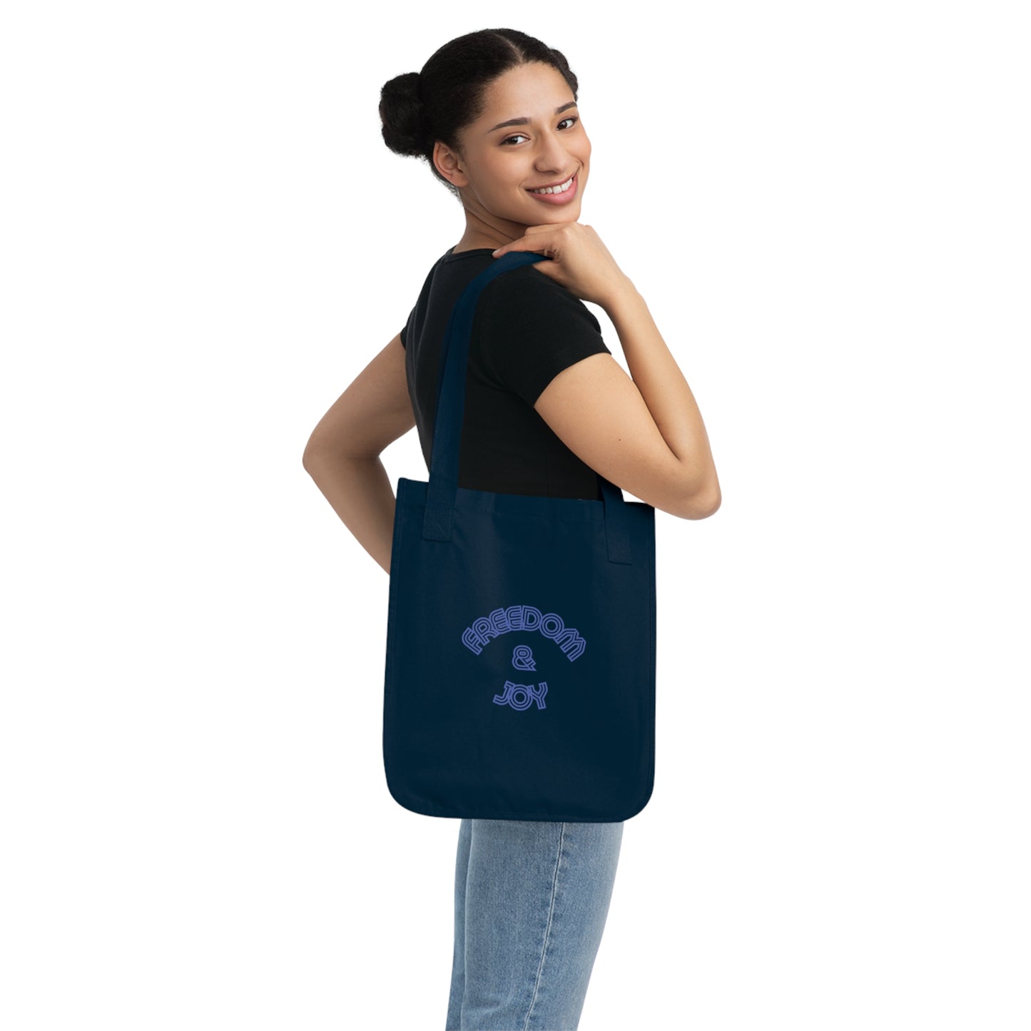 Freedom & Joy Organic Canvas Tote Bag, America, Equality, Love, Election, Gift, Groceries, Shopping, Eco Friendly, Gift Bags, Organic Cotton