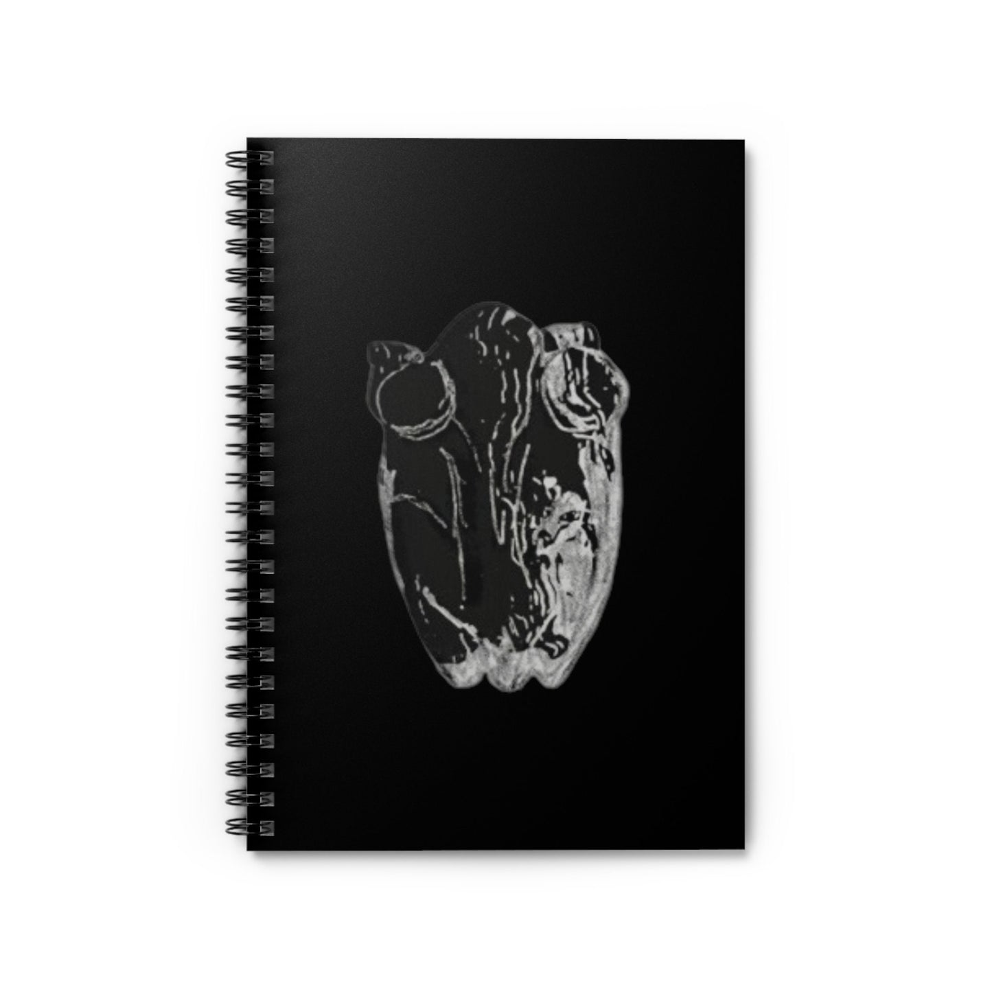 Frog Black Spiral Notebook, Ruled Line, animals, amphibians, nature, gender neutral, journal, gift, teens, adults, kids, friends