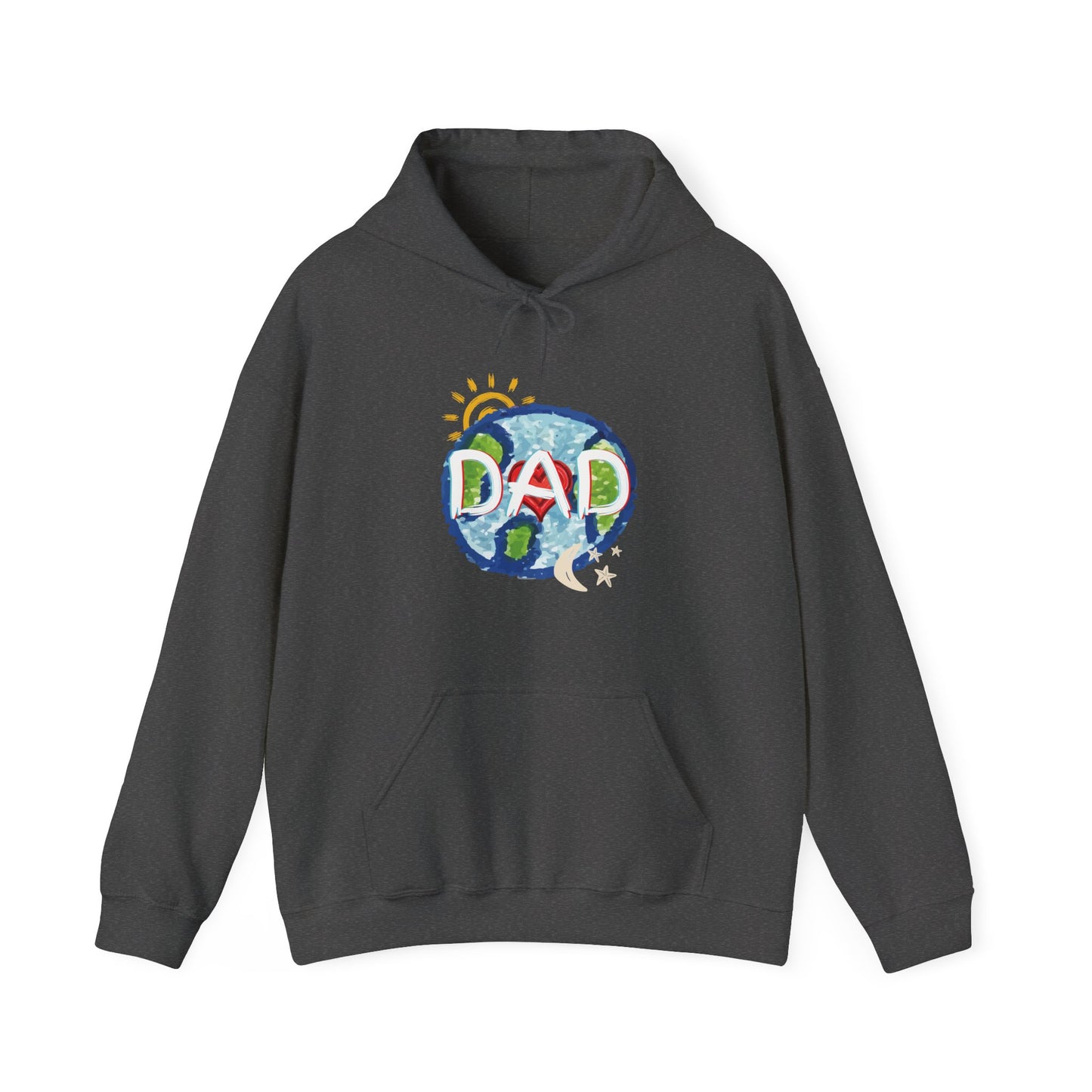 DAD Hooded Sweatshirt - Whole World Sun Moon & Stars Heart Love Fathers Day Gift for Men