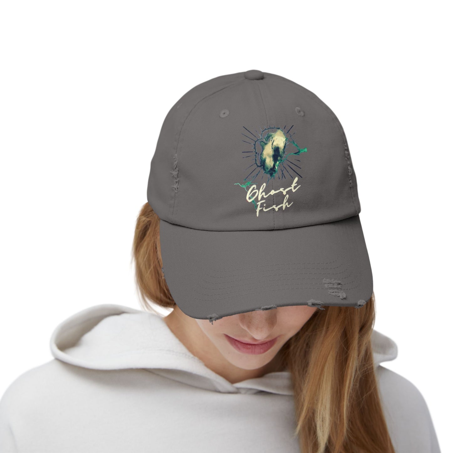 Ghost Fish Unisex Distressed Cap