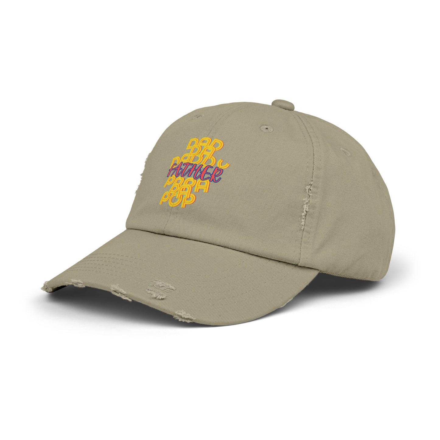 Father Unisex Distressed Cap, Dad Da Daddy Papa Pa Pop, Fathers Day, Gift, Hats, Cotton Twill, Adjustable, Gifts for Men