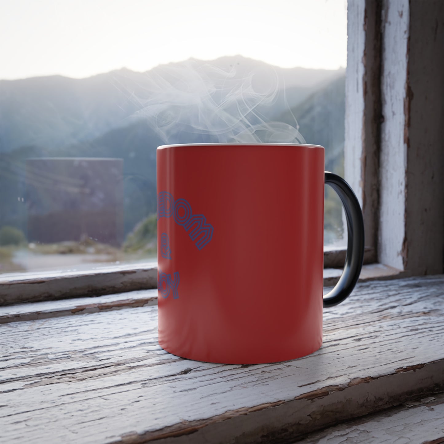 Freedom & Joy Red Color Morphing Mug