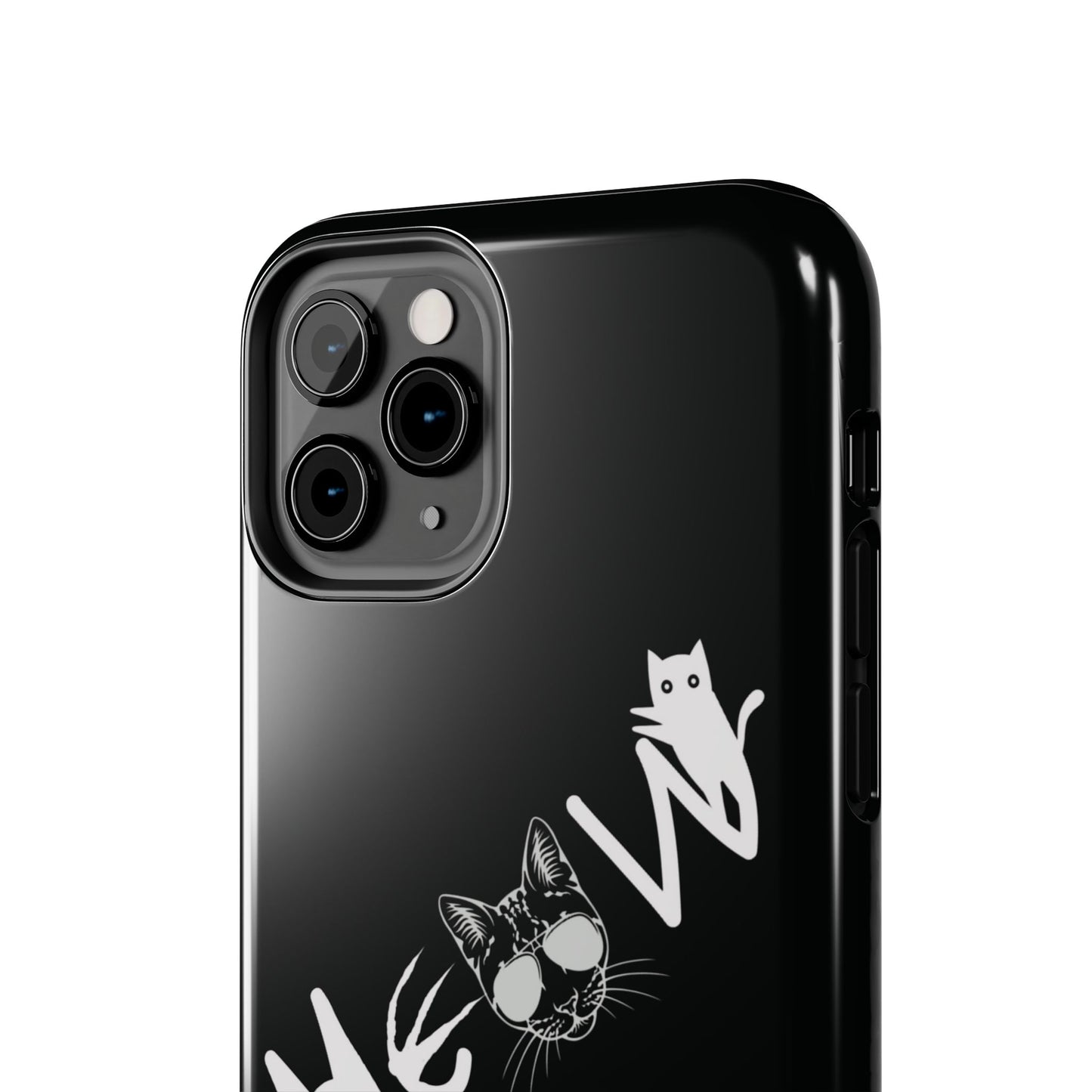 Meow Tough Phone Cases, iPhone & Samsung cases, wireless charging, cats, sassy, kitty, gender neutral, gifts, Halloween, birthday, Christmas