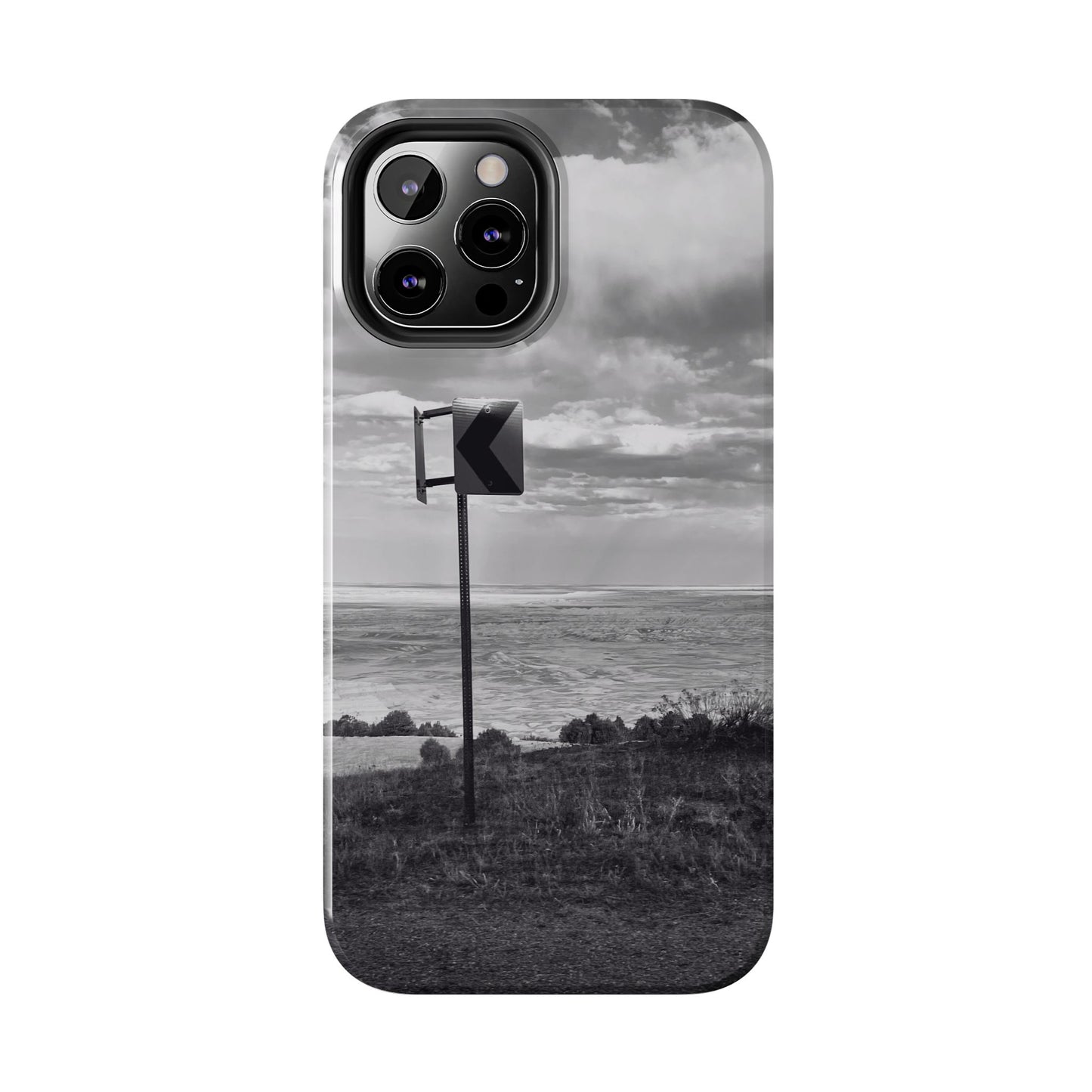 Road Sign Tough Phone Cases, iPhone & Samsung cases, wireless charging, black and white photo, nature, original art, gift birthday Christmas