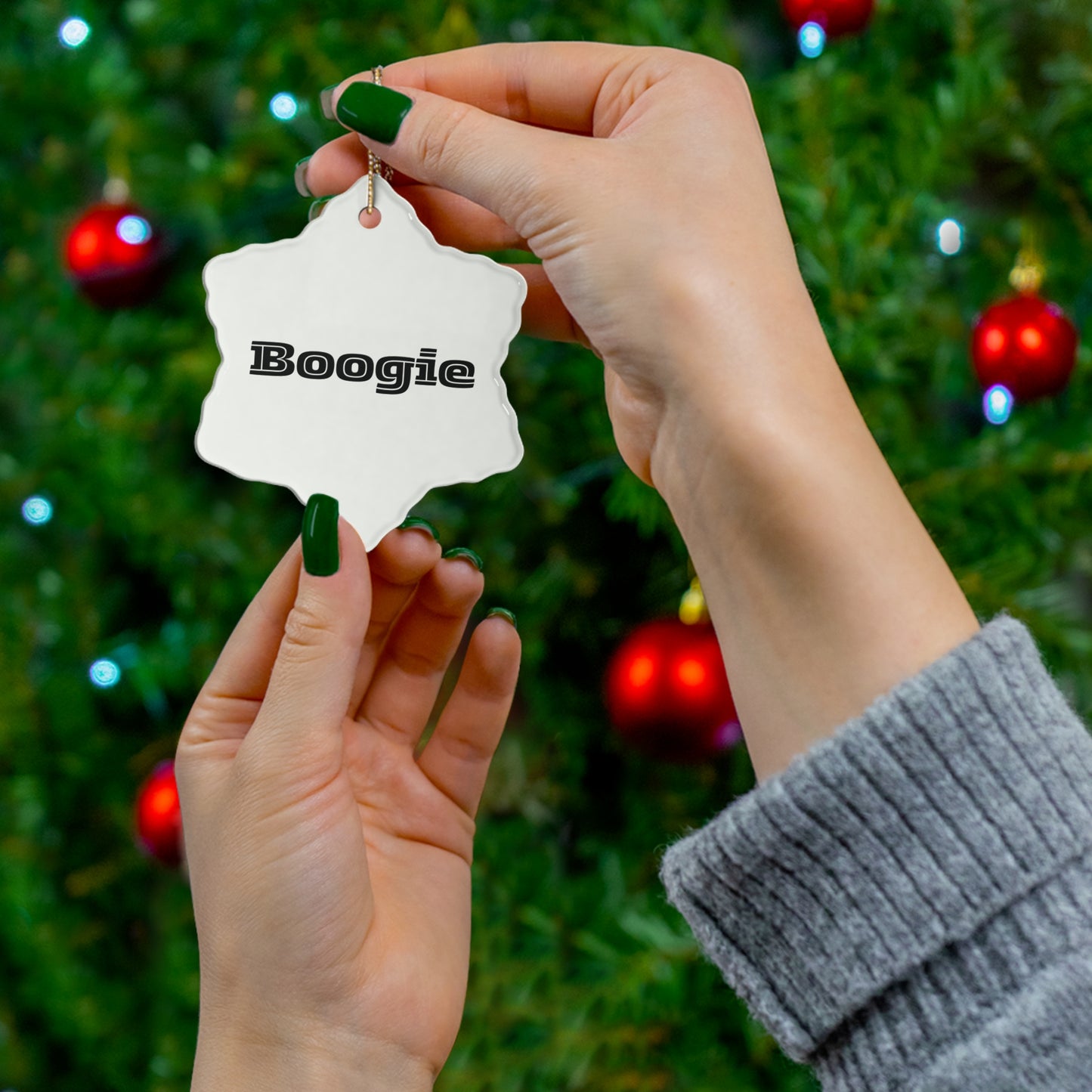 Boogie White & Black Hanging Ornament, dance, decor, Circle Snowflake Heart Star, Holiday Gifts all ages Christmas men women teens friends