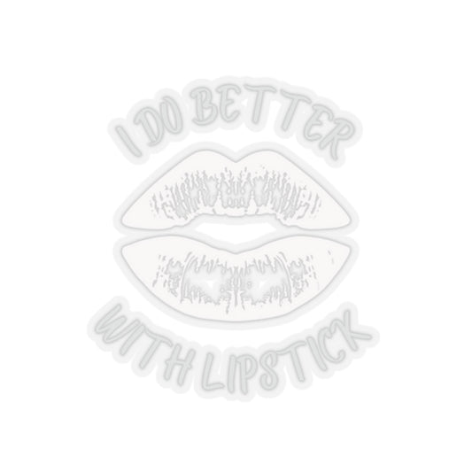 Lipstick Lover Kiss-Cut Stickers, White Lip Sticker, Makeup Lover Decal, Beauty Kiss-Cut Sticker, Lip Design Decal, Glossy Lipstick Sticker