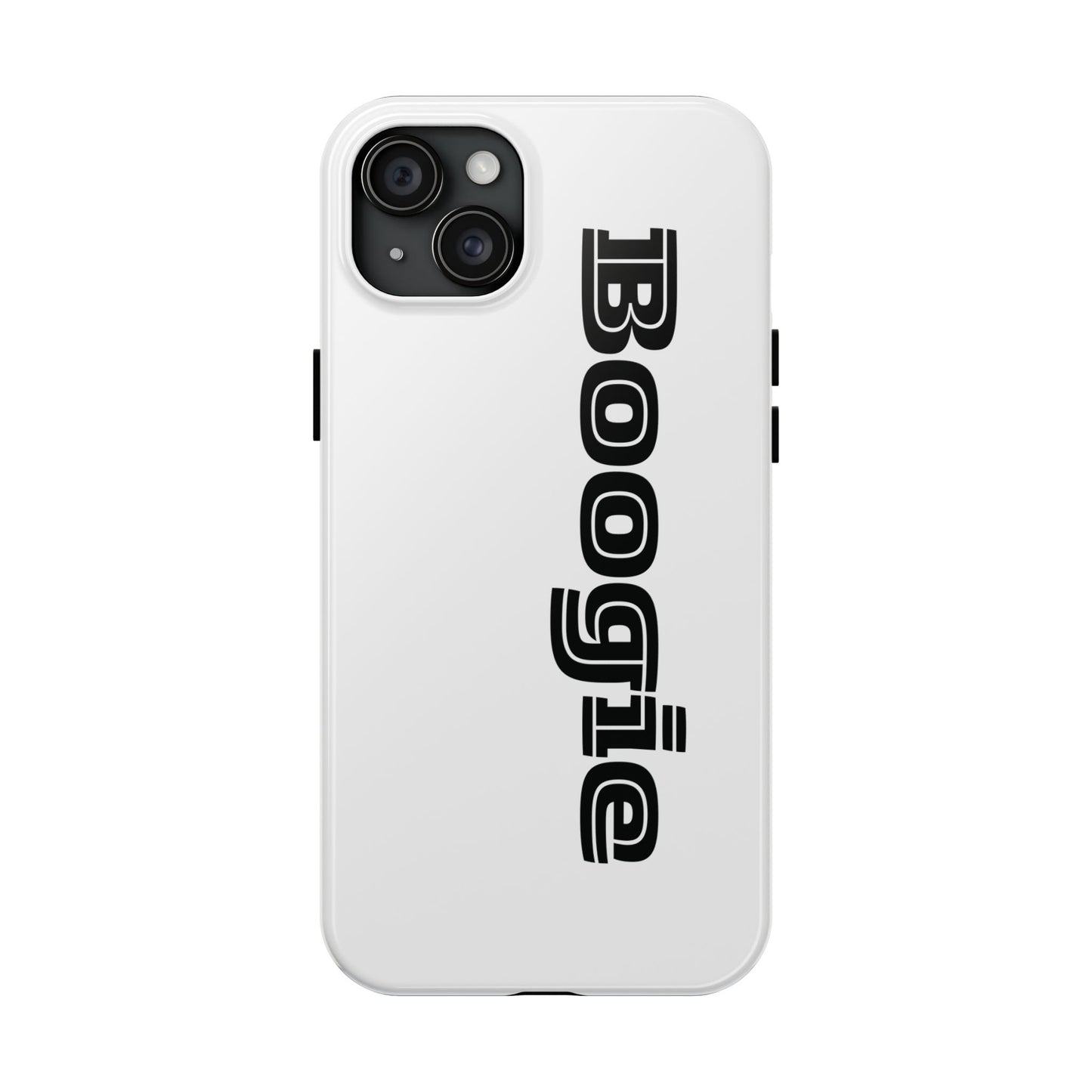 Boogie White Tough Phone Cases, iPhone Samsung cases, wireless charging, gender neutral women men friends kids teens gift birthday Christmas