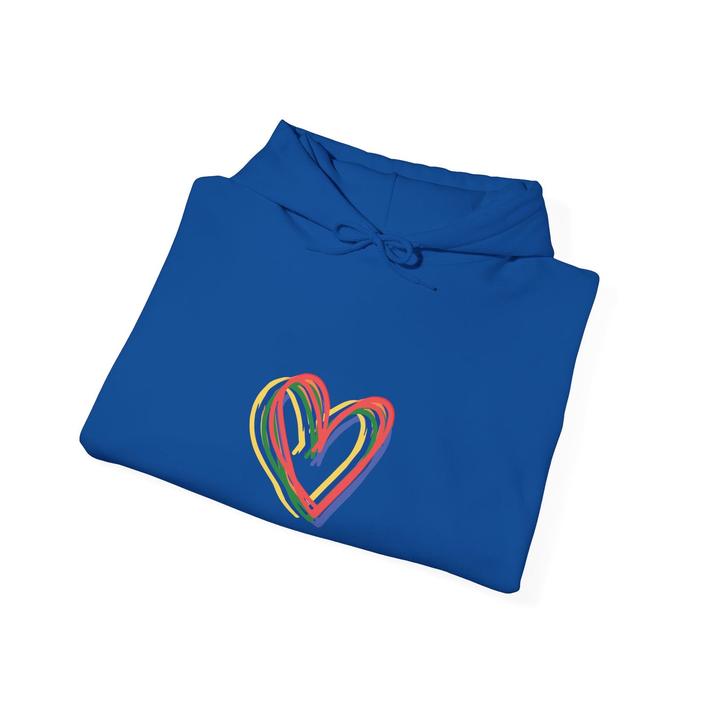 Rainbow Hearts Unisex Heavy Blend™ Hooded Sweatshirt, Love, Pride, hoodie, warm, soft, gift, gender neutral, men, women, teens, Valentines