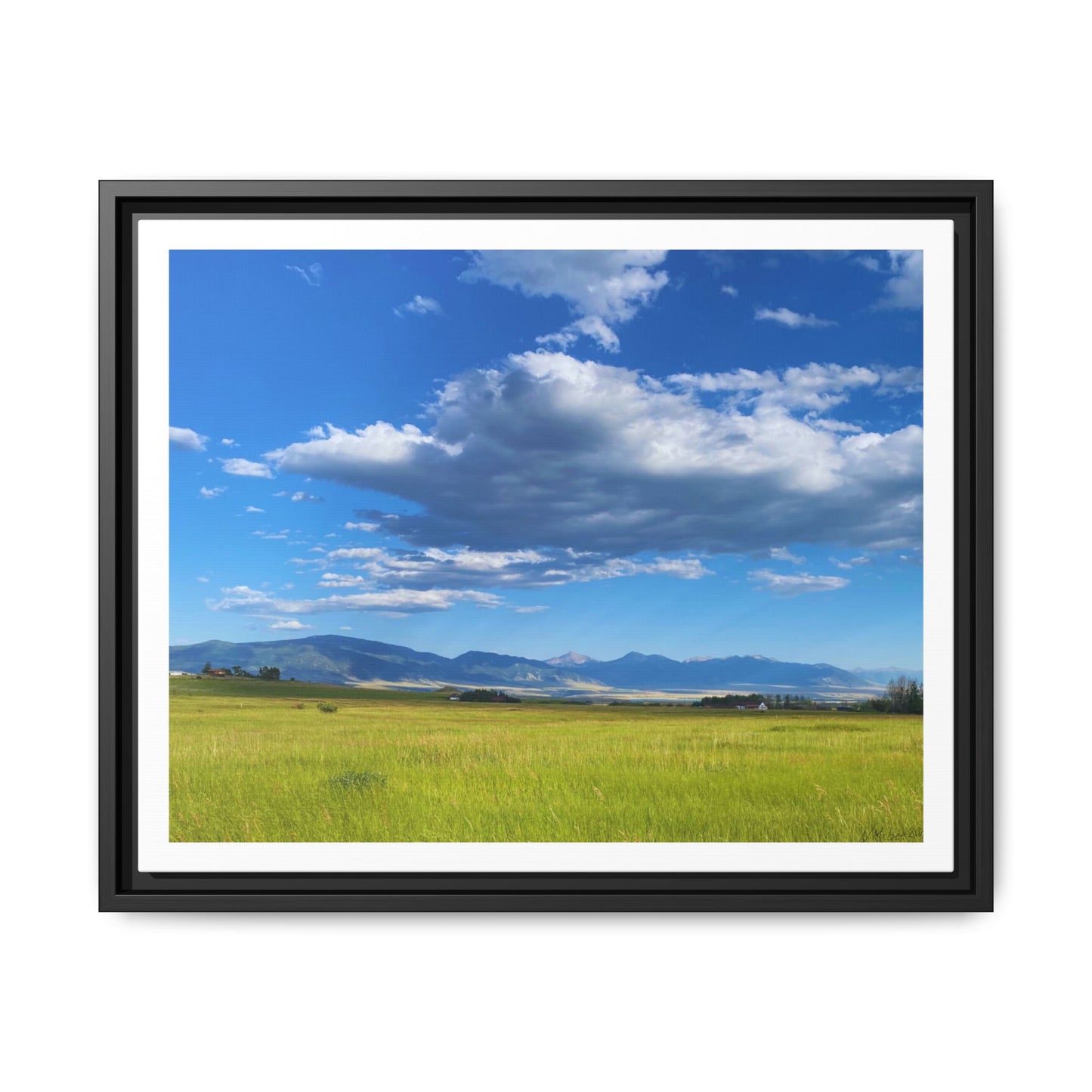 Black Frame Western Clouds and Mountains, Original Photo Matte Print, Clouds, Mountains, Nature, Artwork, Wall Art, Gift, Color, Sky