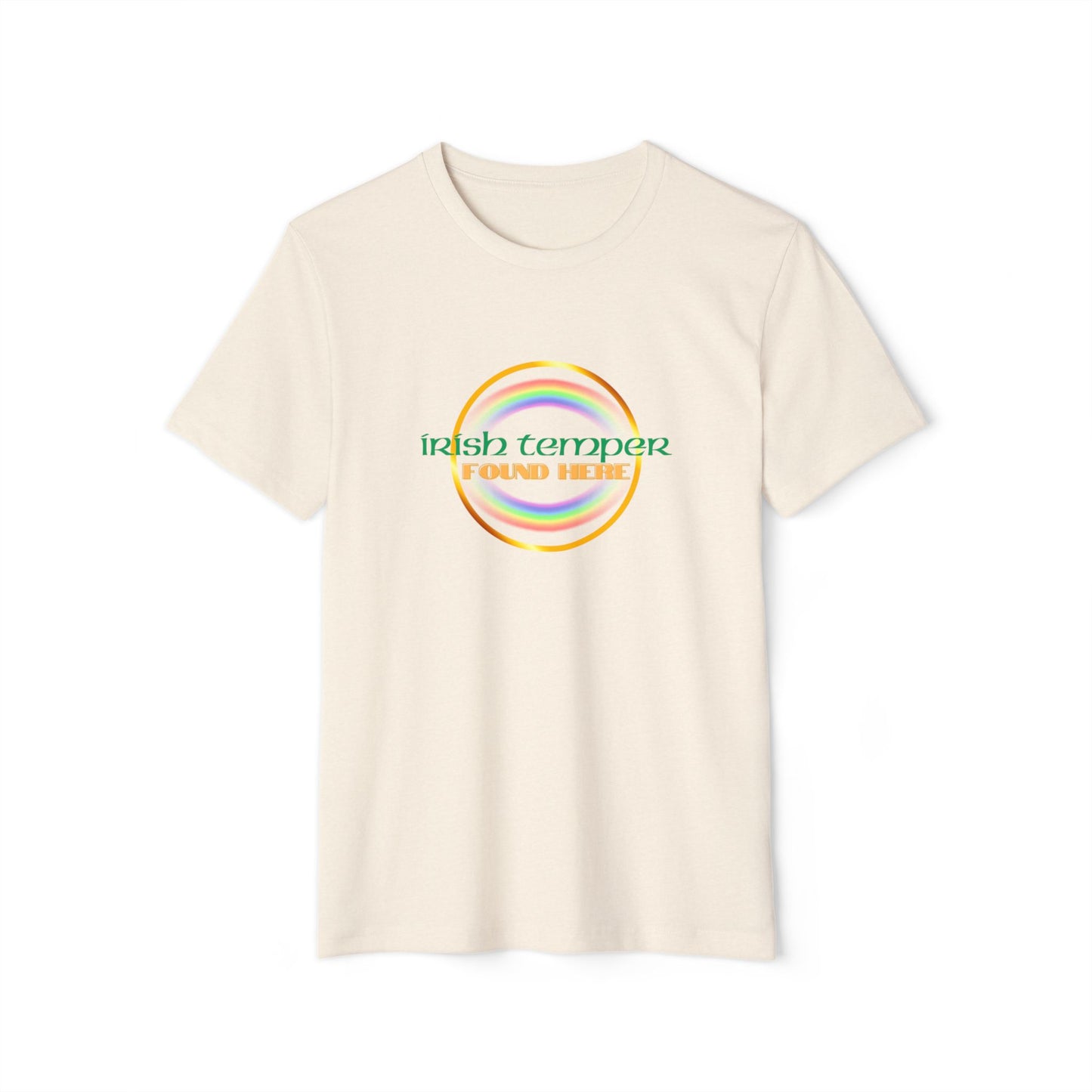 Irish Temper Recycled T-Shirt, St. Patrick's Day Tee, Eco-Friendly Unisex Top, Sustainable Clothing, Rainbow Apparel