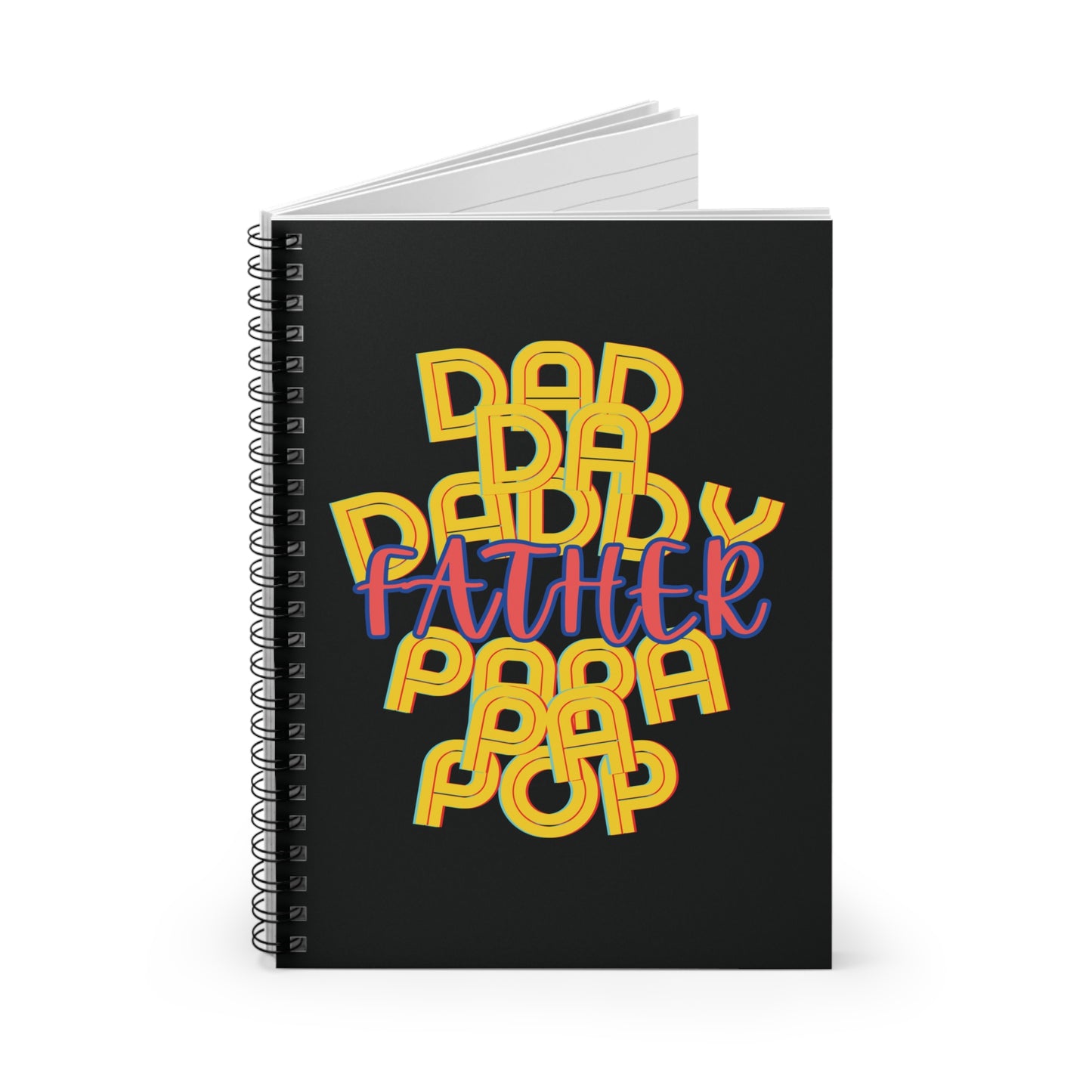 Father Black Spiral Notebook - Fathers Day Gifts for Men