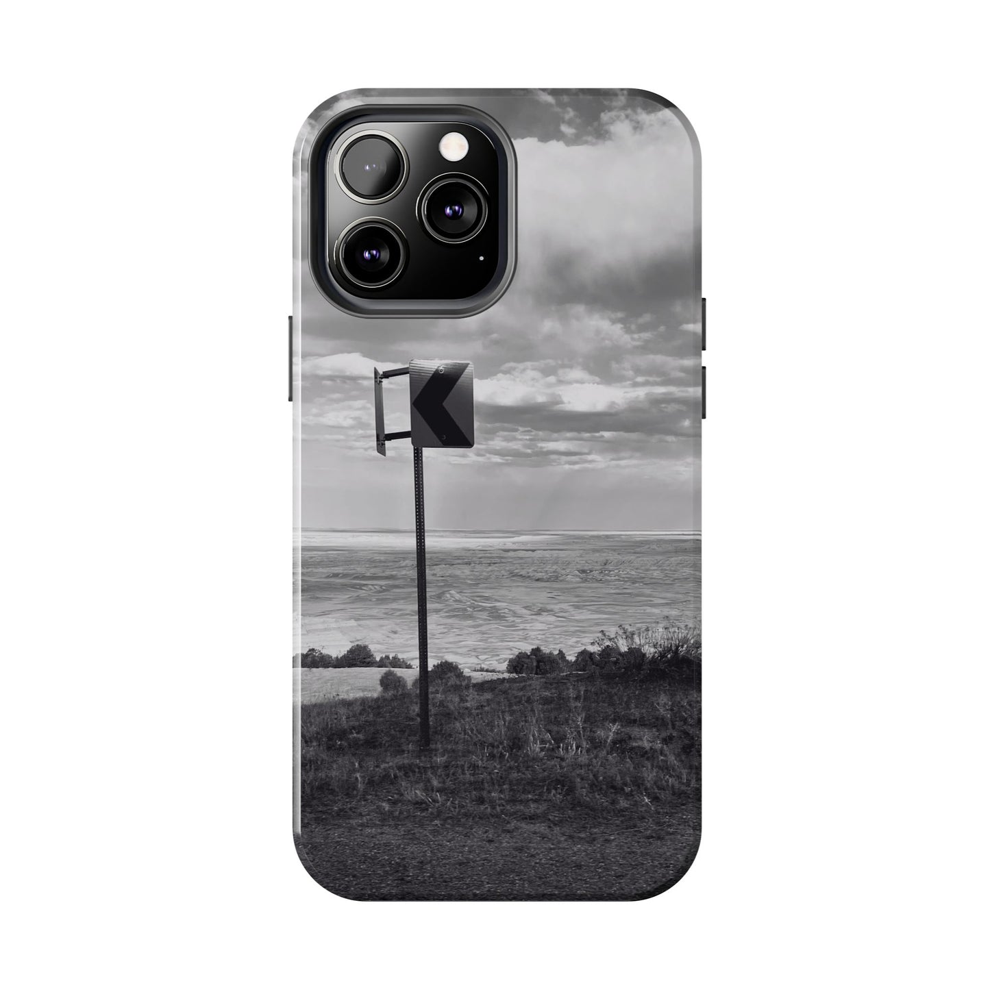 Road Sign Tough Phone Cases, iPhone & Samsung cases, wireless charging, black and white photo, nature, original art, gift birthday Christmas