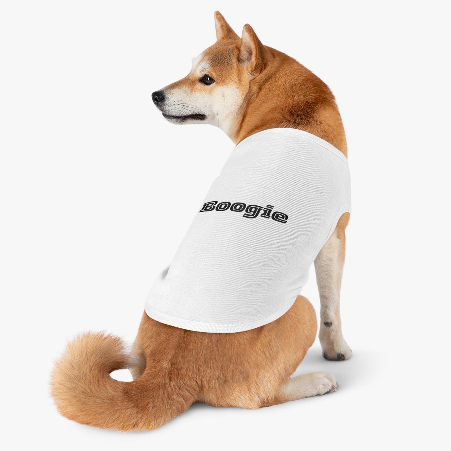 Boogie White Pet Tank Top, pet shirts, pet clothes, funny dog clothes, gifts, pet fashions, attitude, dog shirts, cat shirts, pet shirts