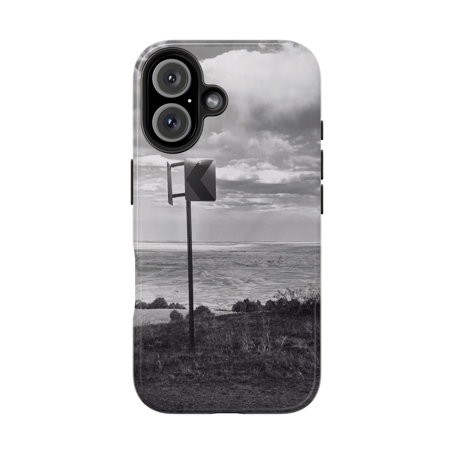 Road Sign Tough Phone Cases, iPhone & Samsung cases, wireless charging, black and white photo, nature, original art, gift birthday Christmas