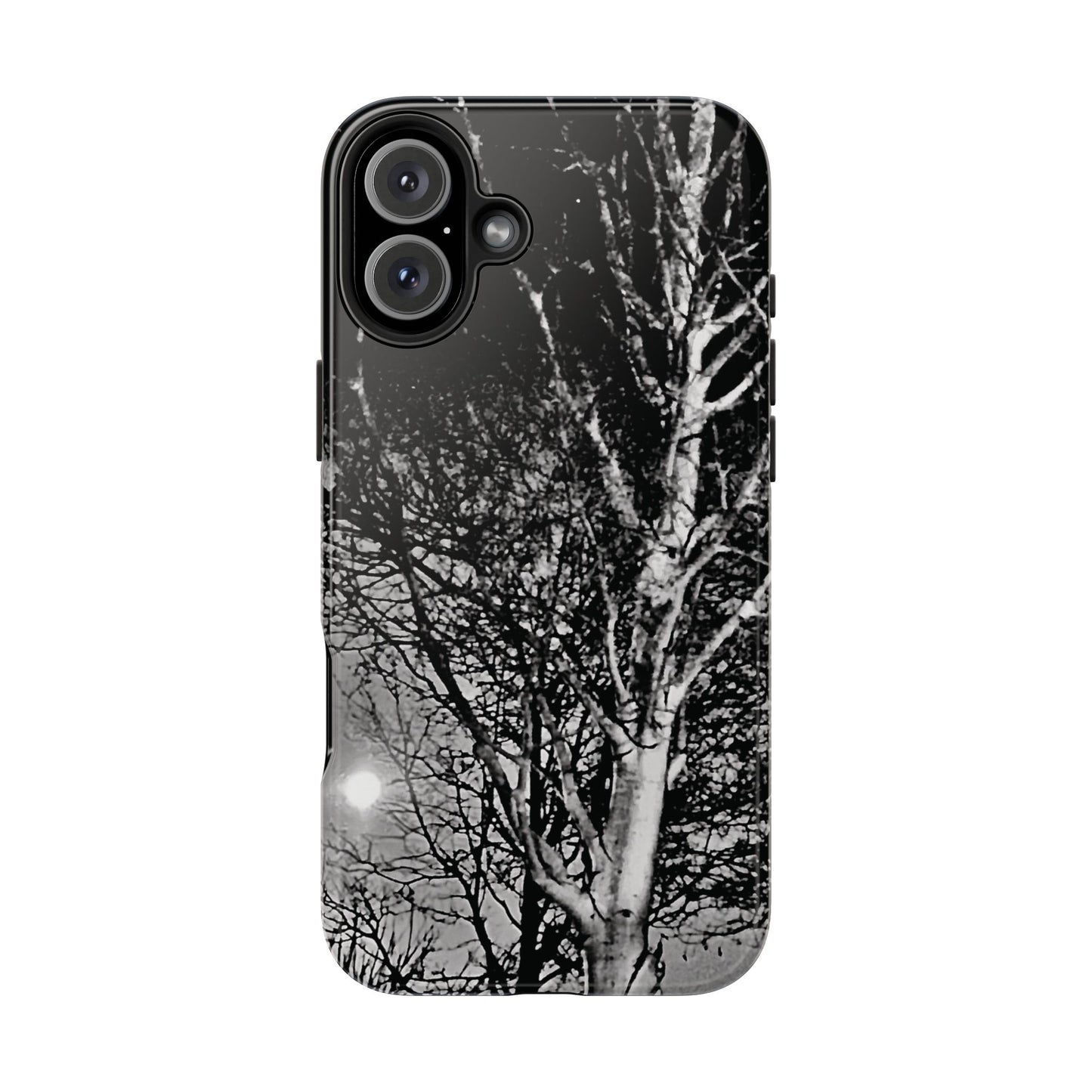 Worm Moon Night Trees Tough Phone Cases, iPhone & Samsung cases, wireless charging, trees, nature, spooky, original photo, gifts, Halloween