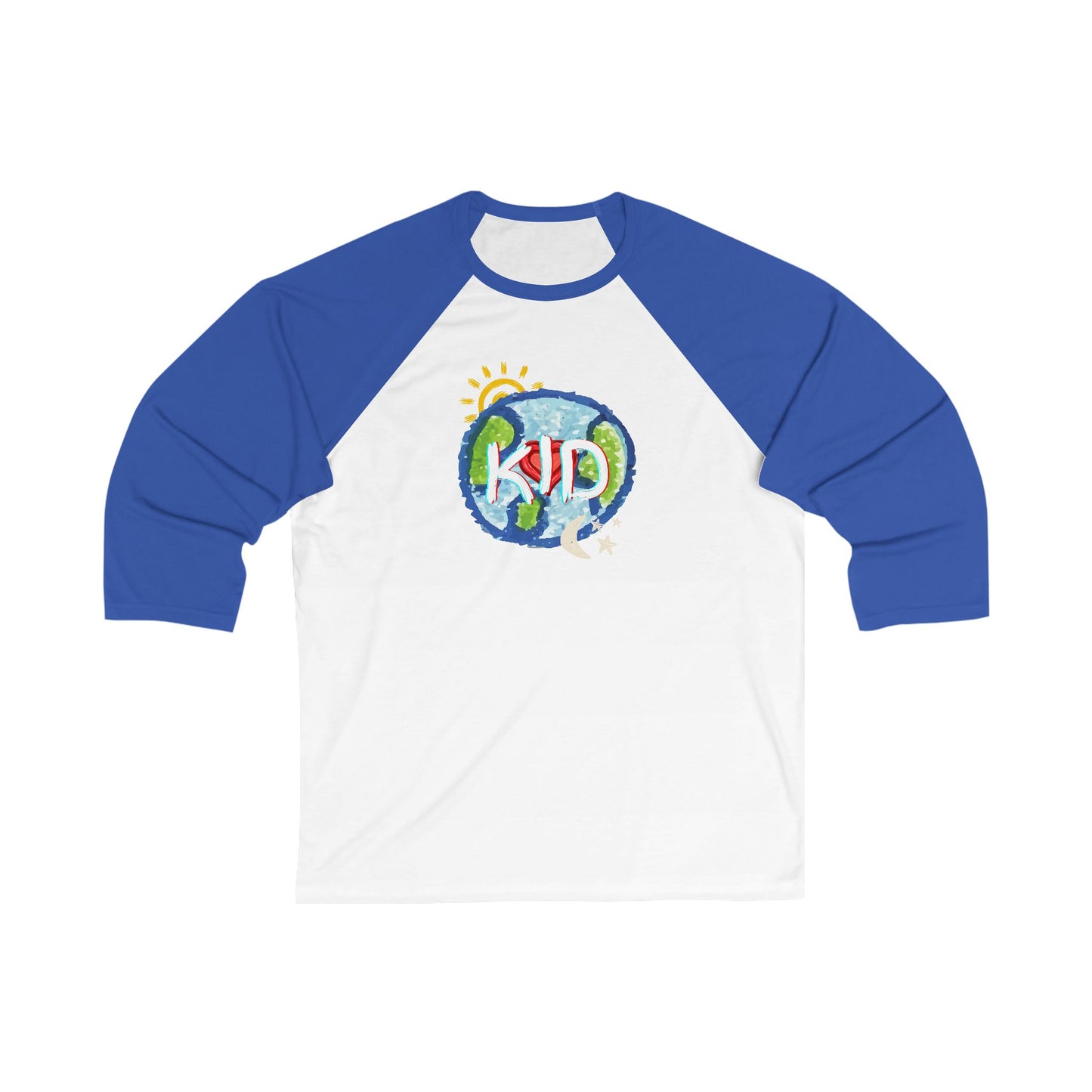 Kid Unisex 3\4 Sleeve Baseball Tee, adult sizes, whole world, sun moon stars, matching set, gender neutral, gift for women men teens friends