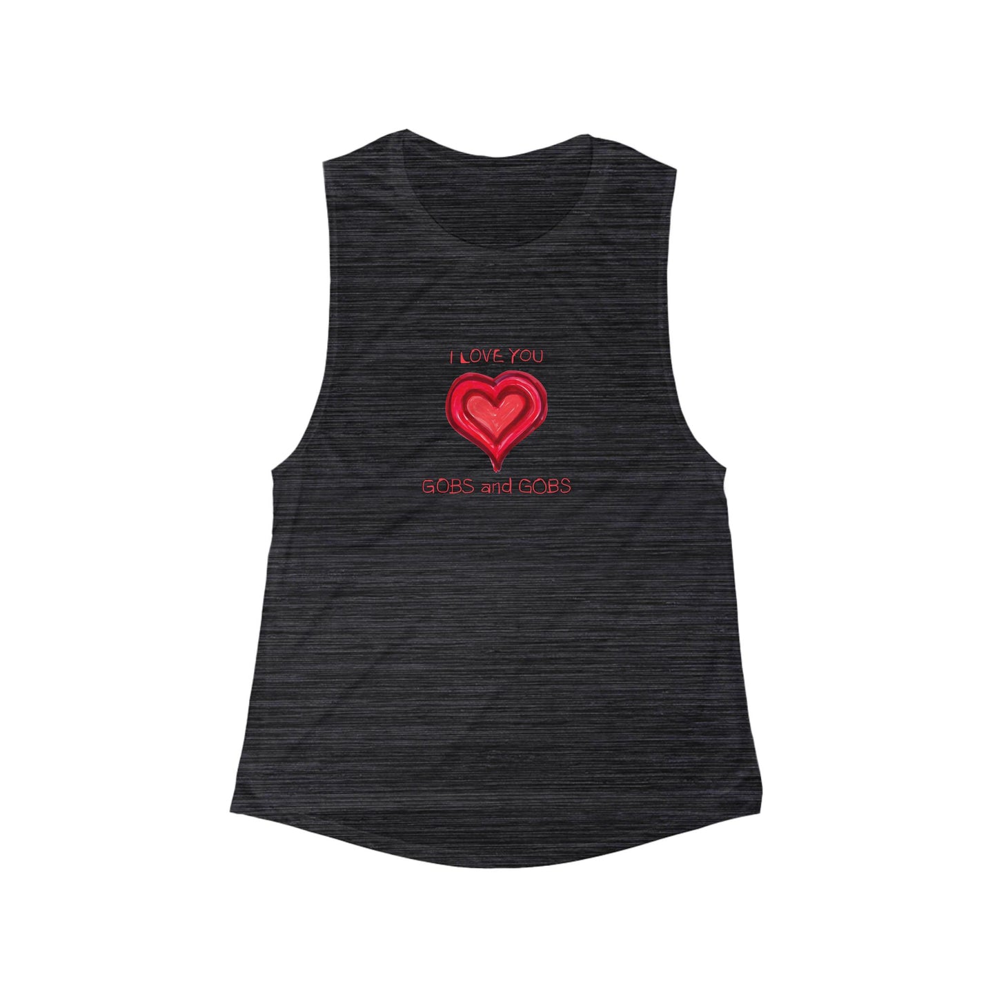 Heart I Love You Gobs and Gobs Tank Top, Women's Flowy Shirt, Valentine's Day Tank, Workout Tank, Yoga Top, Beach Coverup