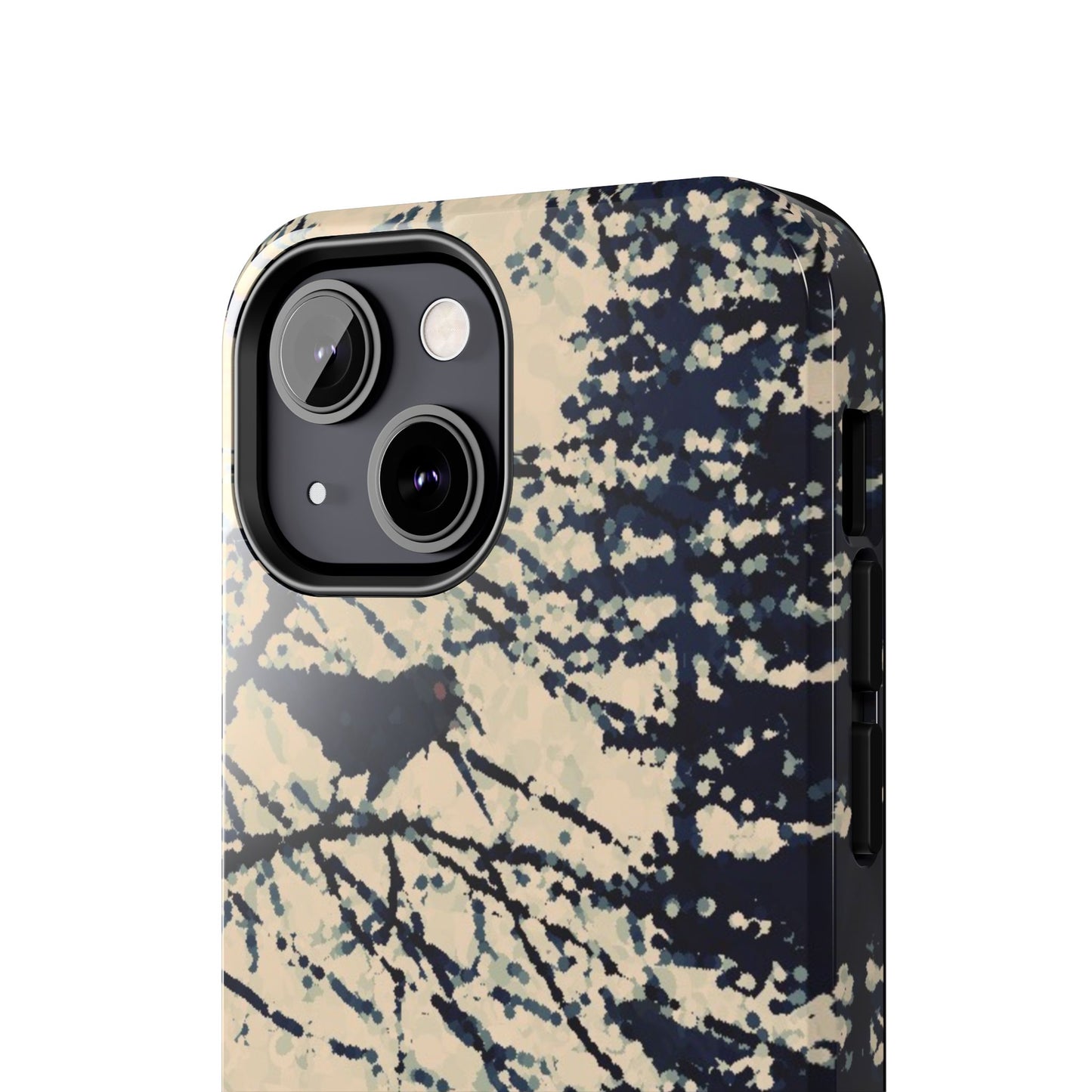 Crows in Forest Tough Phone Cases, iPhone & Samsung cases, wireless charging, crows, trees, birds, original artwork, gifts, Halloween