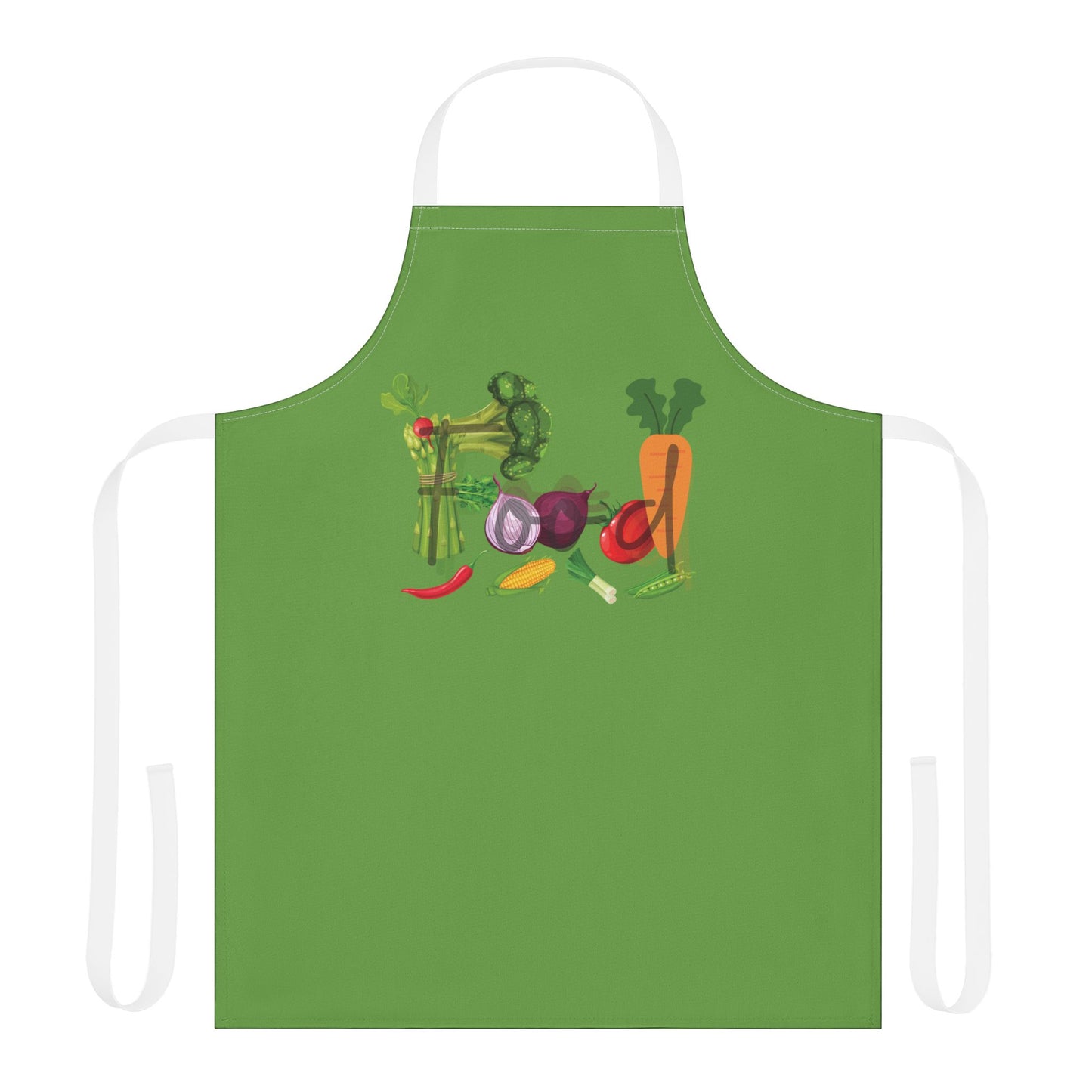 Food Unisex Chefs Apron, Grilling, Cooking, Baking, BBQ, Kitchen, Vegetables, Healthy, Tie Straps, Gifts, Women, Men, Friends, Teens