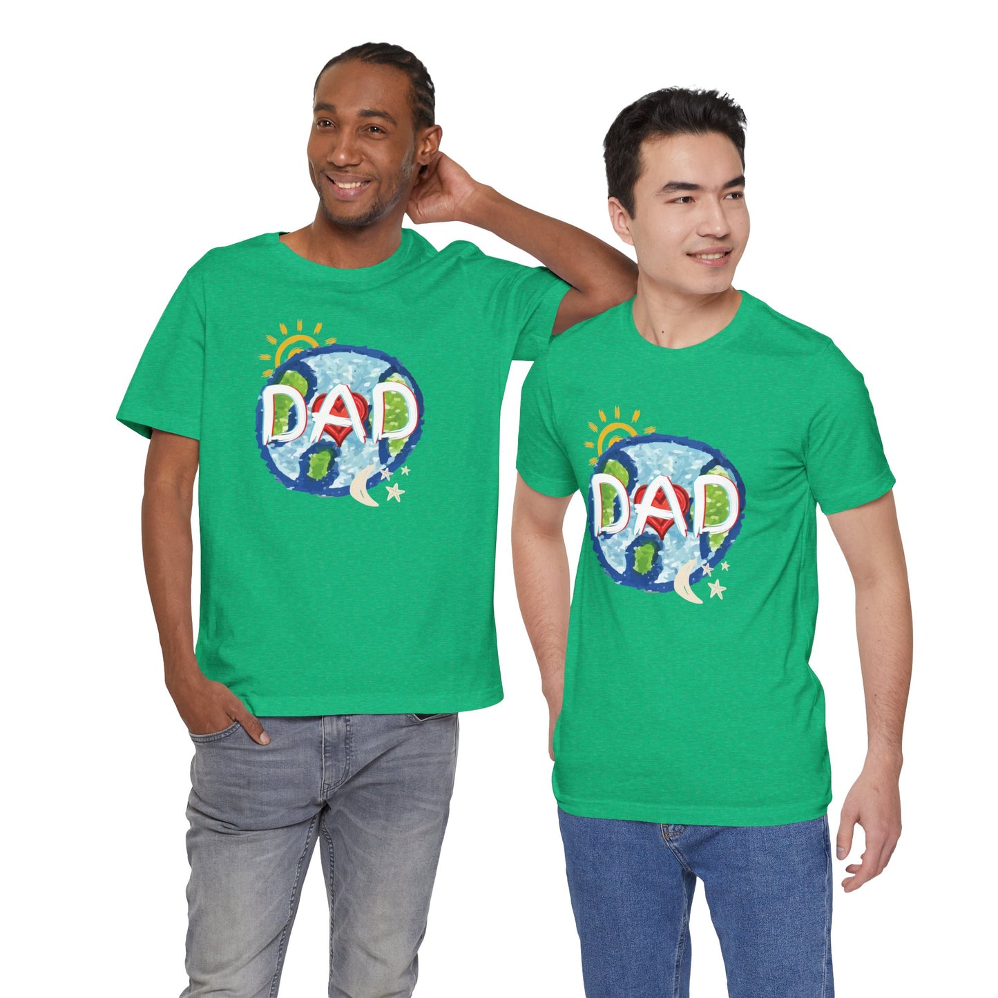 DAD Whole World Sun Moon Stars Heart Unisex Tee Fathers Day Gifts