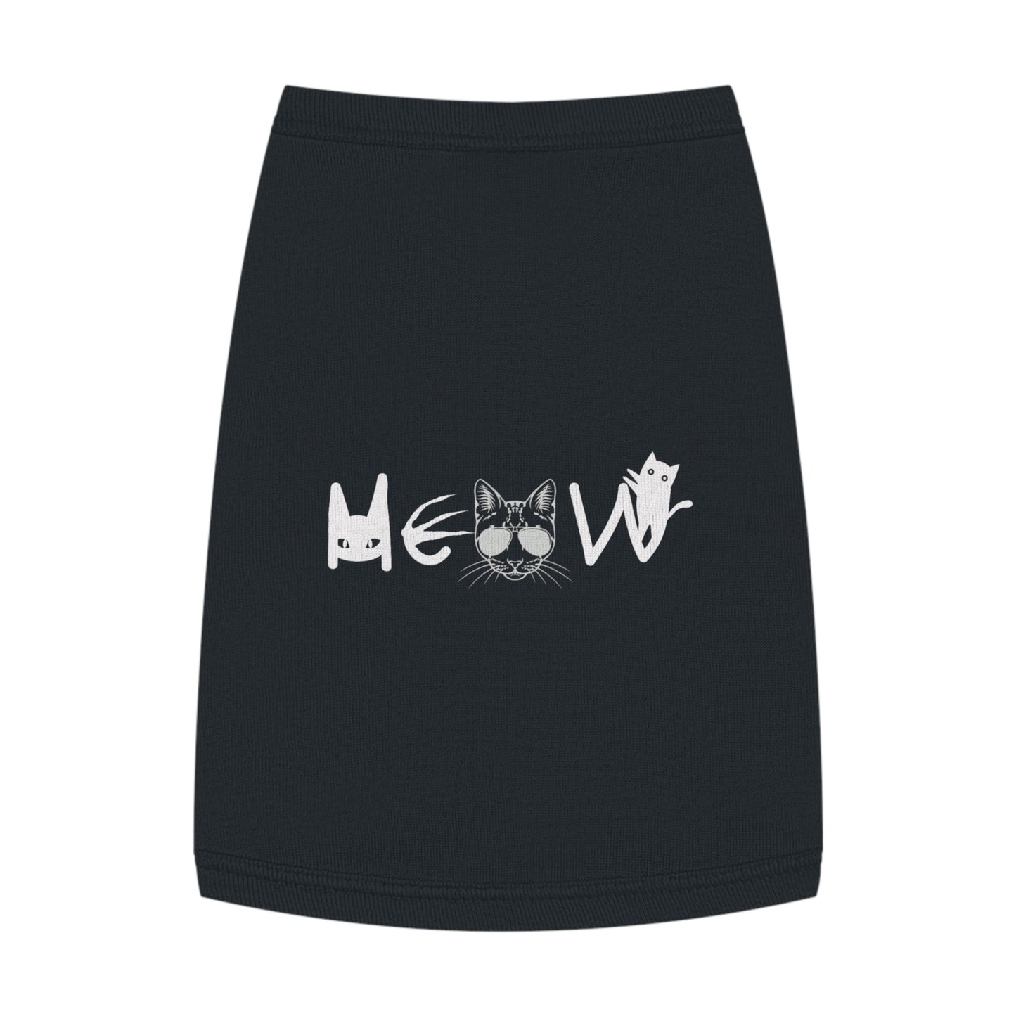 Meow Black Pet Tank Top, pet shirts, pet clothes, funny dog clothes, gifts, sarcastic, pet fashions, attitude, dog shirts, cat shirts