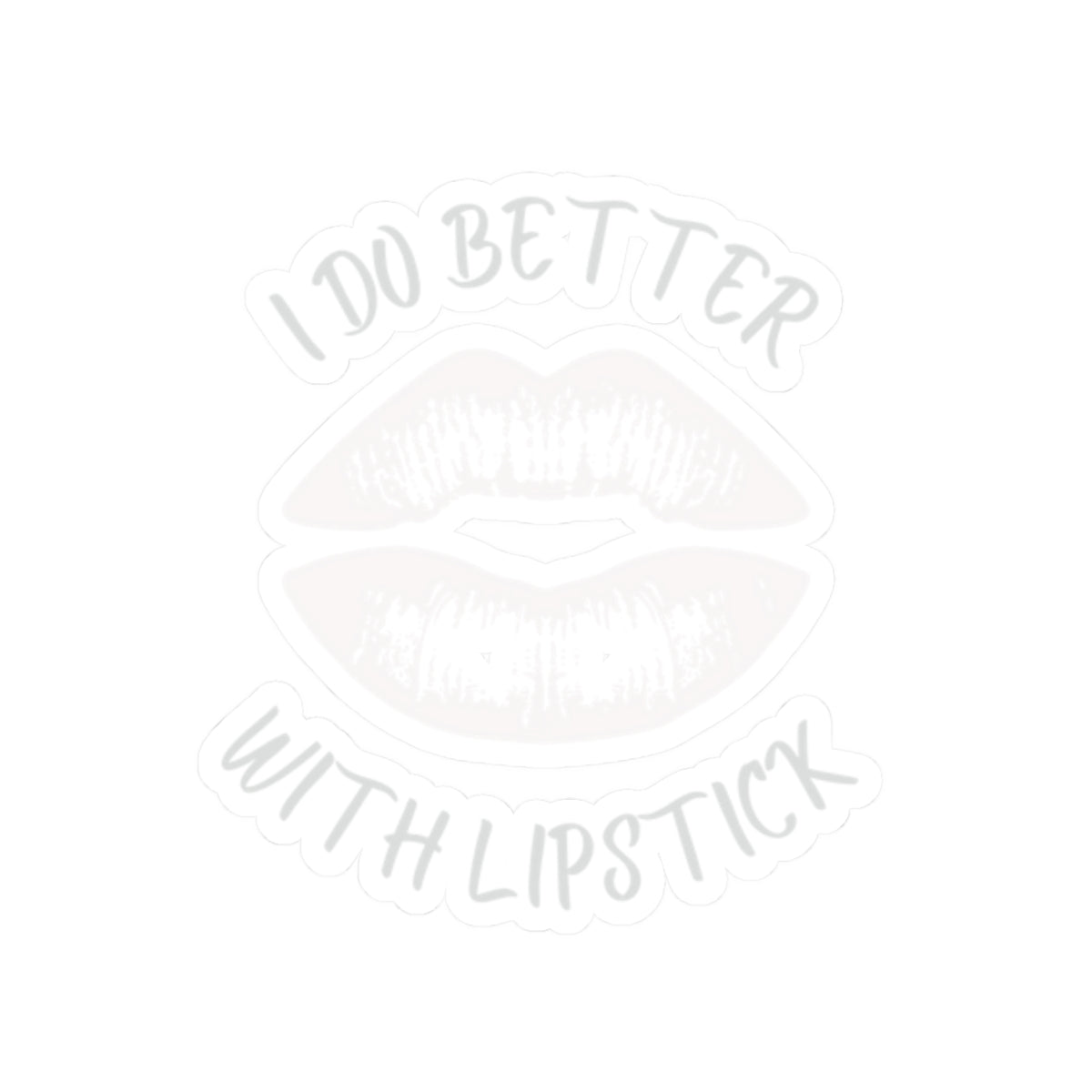 Lipstick Lover Kiss-Cut Stickers, White Lip Sticker, Makeup Lover Decal, Beauty Kiss-Cut Sticker, Lip Design Decal, Glossy Lipstick Sticker