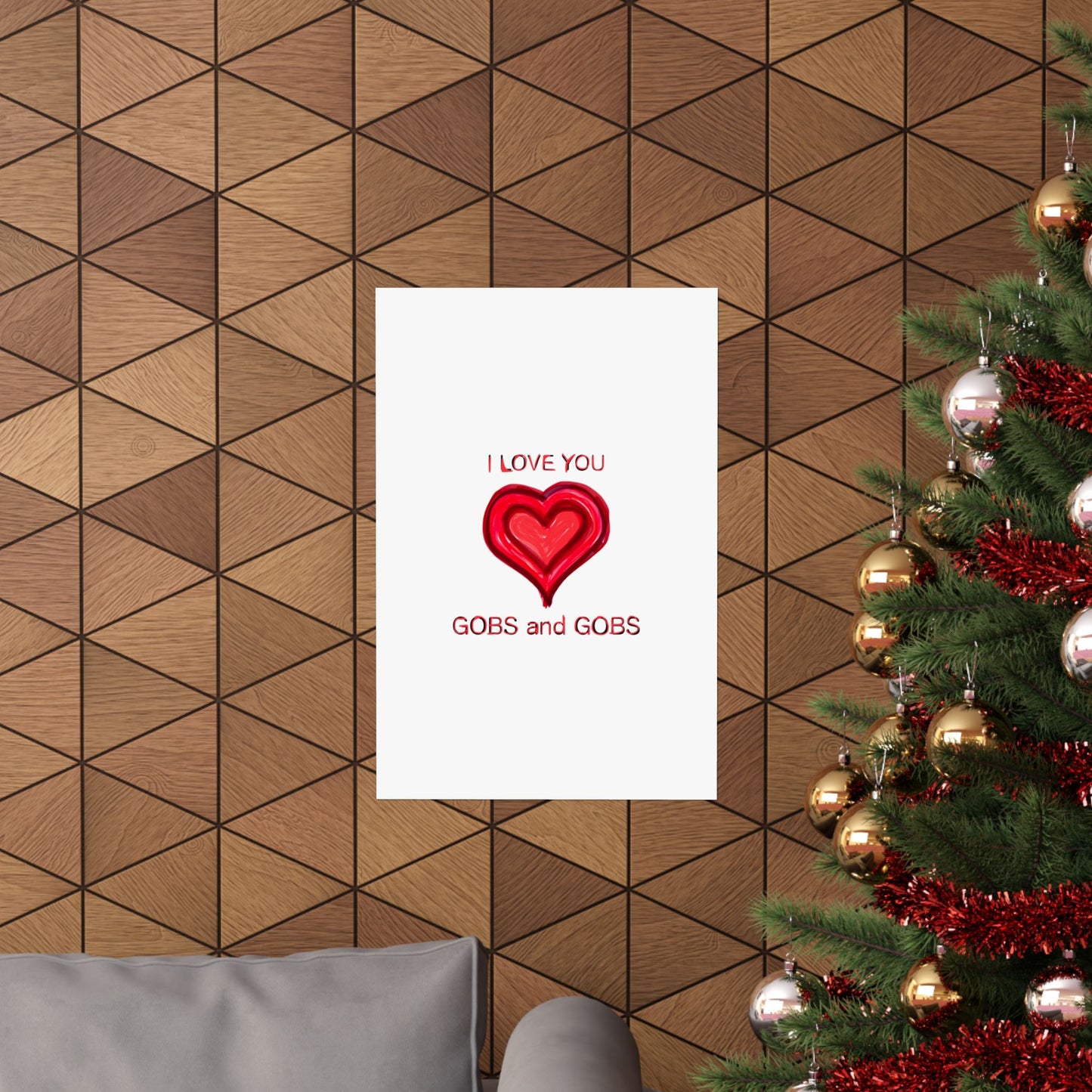 Heart I Love You Gobs and Gobs Matte Vertical Poster Wall Art, Framable Love Print, Romantic Home Decor Gift for Anniversary, Valentine's