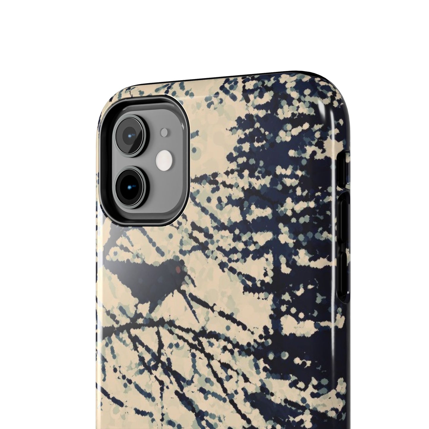 Crows in Forest Tough Phone Cases, iPhone & Samsung cases, wireless charging, crows, trees, birds, original artwork, gifts, Halloween