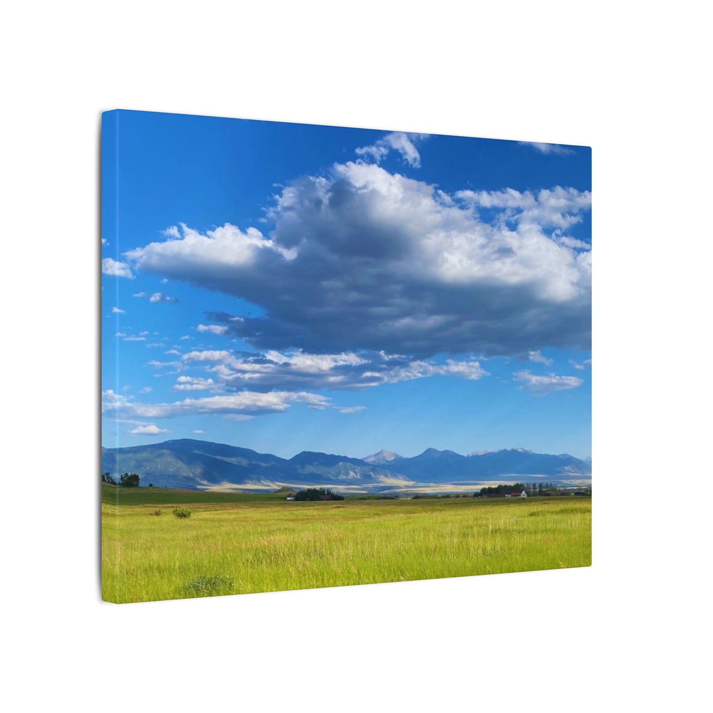 Canvas Wrap Western Clouds and Mountains, Landscape, Nature, America, Clouds, Artwork, Wall Art, Photo Print, Gift, Sky, Colorful, Eco