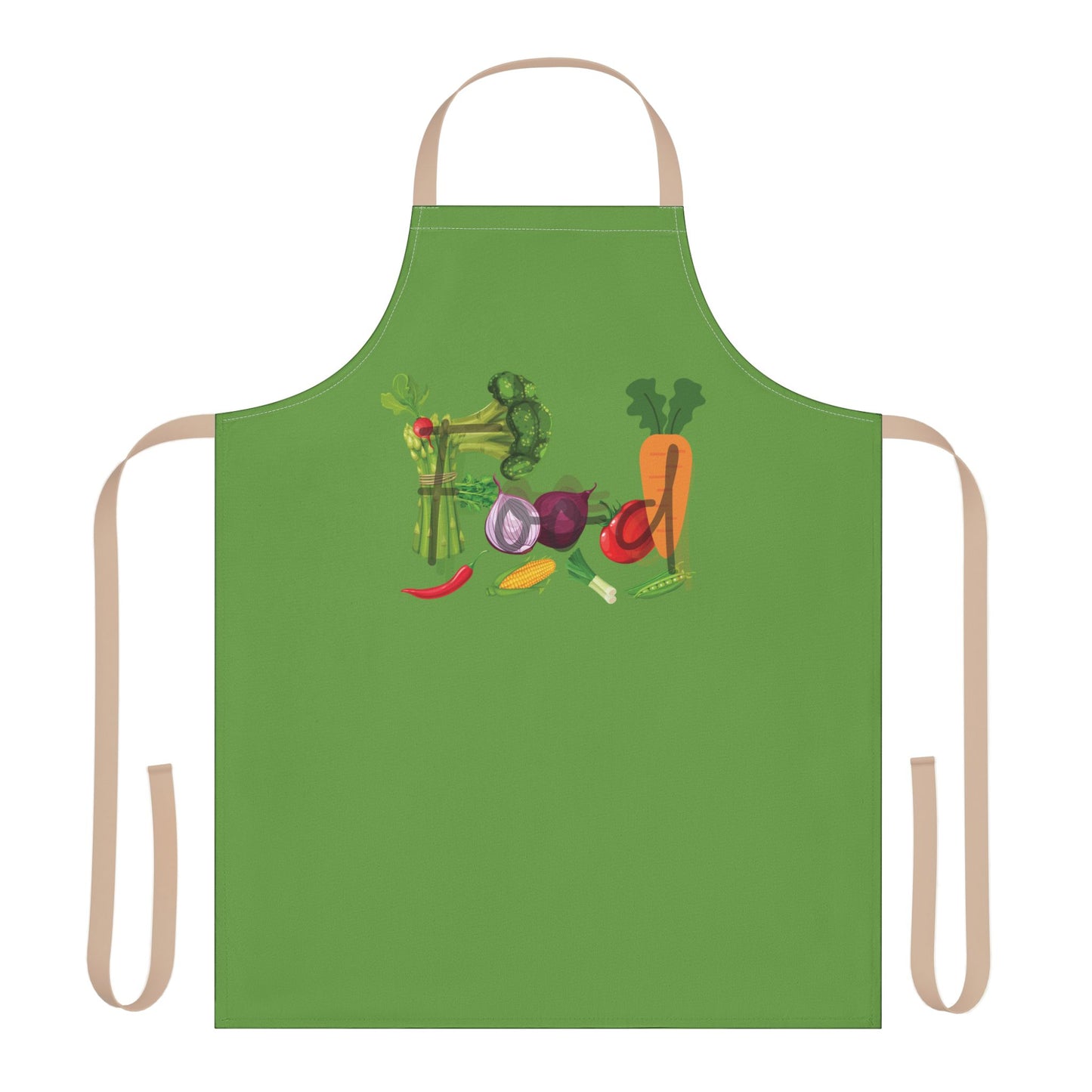 Food Unisex Chefs Apron, Grilling, Cooking, Baking, BBQ, Kitchen, Vegetables, Healthy, Tie Straps, Gifts, Women, Men, Friends, Teens