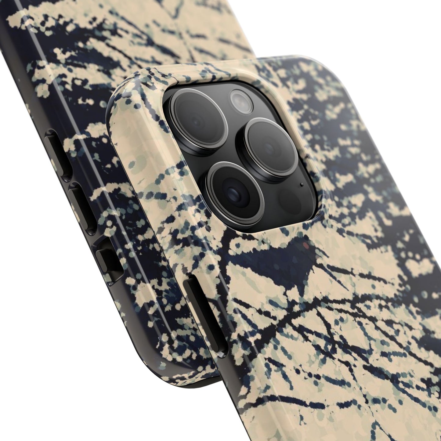 Crows in Forest Tough Phone Cases, iPhone & Samsung cases, wireless charging, crows, trees, birds, original artwork, gifts, Halloween