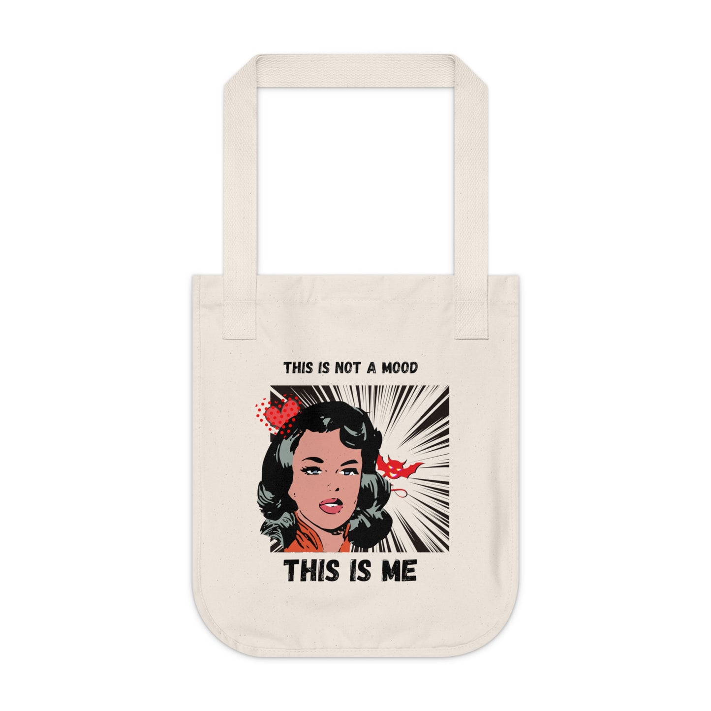 This is Not a Mood Organic Canvas Tote Bag, Funny, Sarcastic, Gifts For Women, Groceries, Shopping, Books, Eco Friendly 100% Organic Cotton