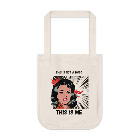 This is Not a Mood Organic Canvas Tote Bag, Funny, Sarcastic, Gifts For Women, Groceries, Shopping, Books, Eco Friendly 100% Organic Cotton
