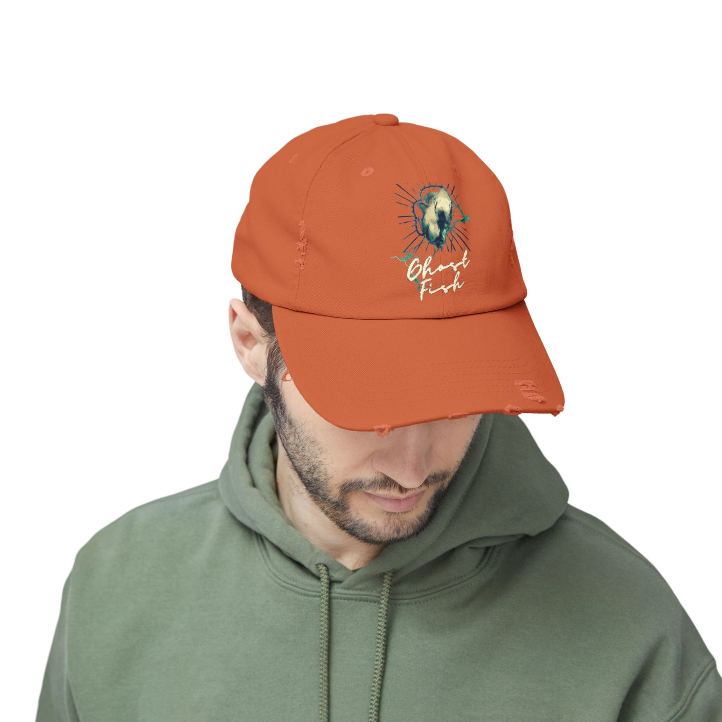 Ghost Fish Unisex Distressed Cap