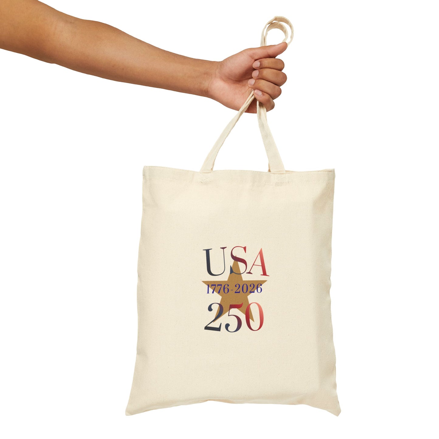 USA 250 Tote Bag — 1776–2026 Anniversary Cotton Canvas Tote
