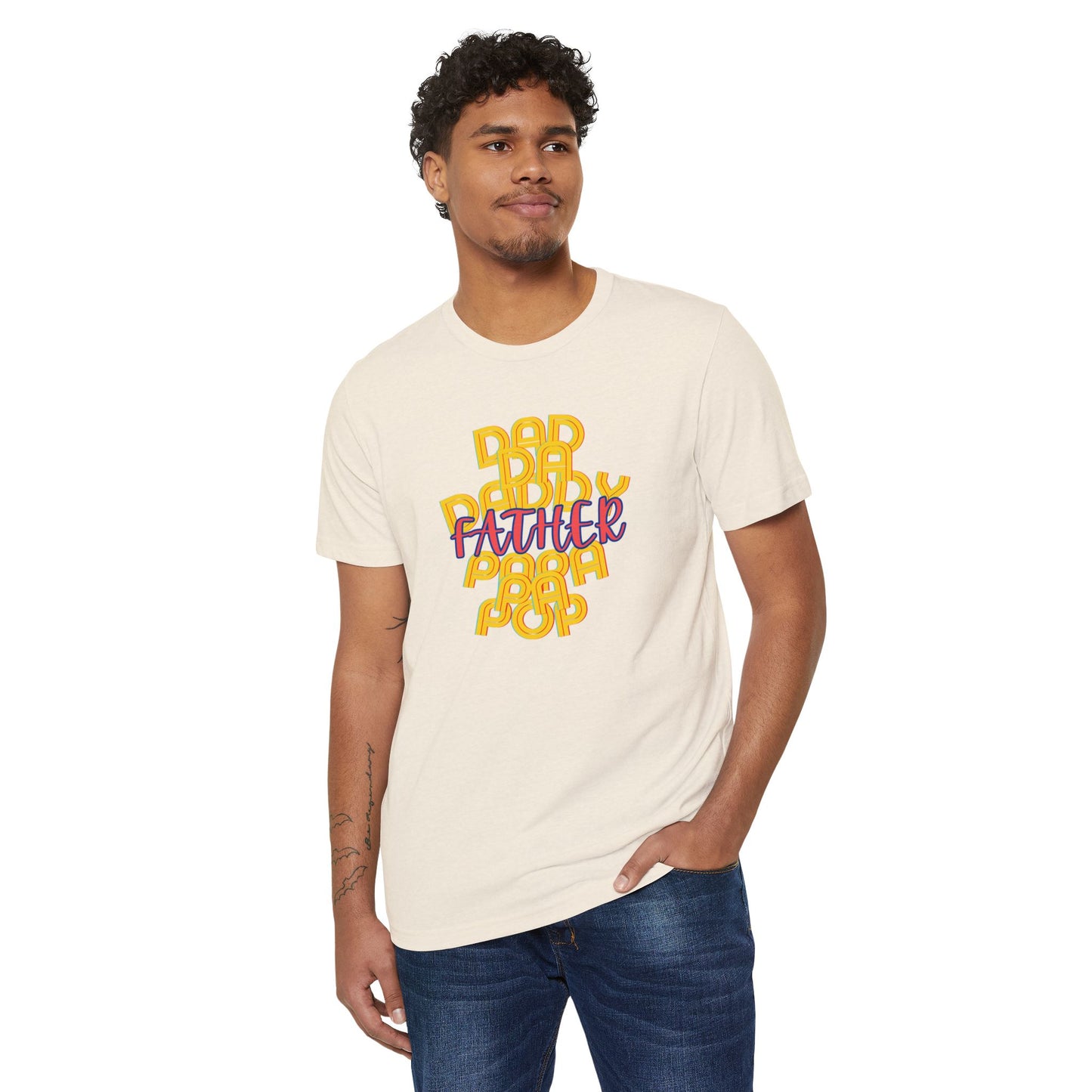 Father Dad Papa Unisex Recycled T-Shirt - Family Gift for Him, Eco-Friendly Tee, Father's Day Shirt, Dad Birthday Present, Sustainable