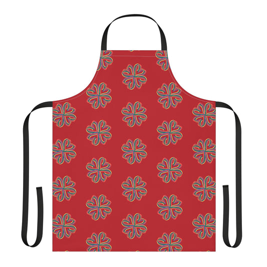 Red Colorful Floral Unisex Chefs Apron, Grilling, Cooking, Kitchen, Gender Neutral, Gifts, Women, Men, Friends, Teens, Birthday, Christmas