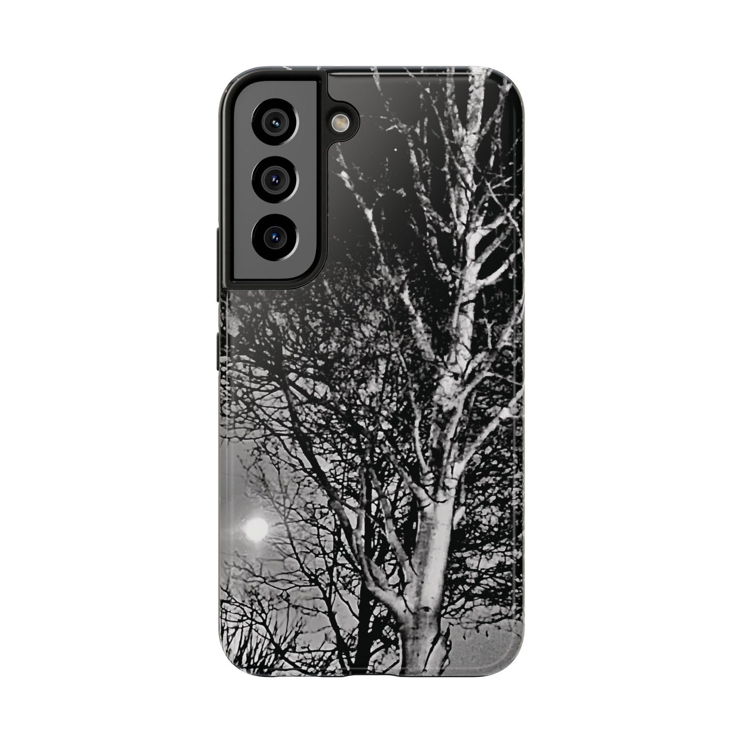 Worm Moon Night Trees Tough Phone Cases, iPhone & Samsung cases, wireless charging, trees, nature, spooky, original photo, gifts, Halloween