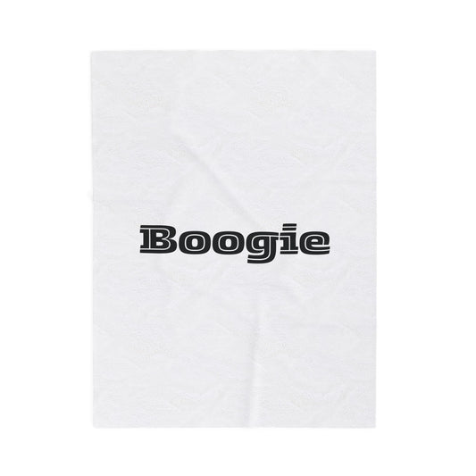 Boogie White Velveteen Blanket, Fun, Dance, Cozy Throw, Home Decor, Dorm, Bed Cover, Couch Blanket, Women Men Teens Kids Birthday Christmas