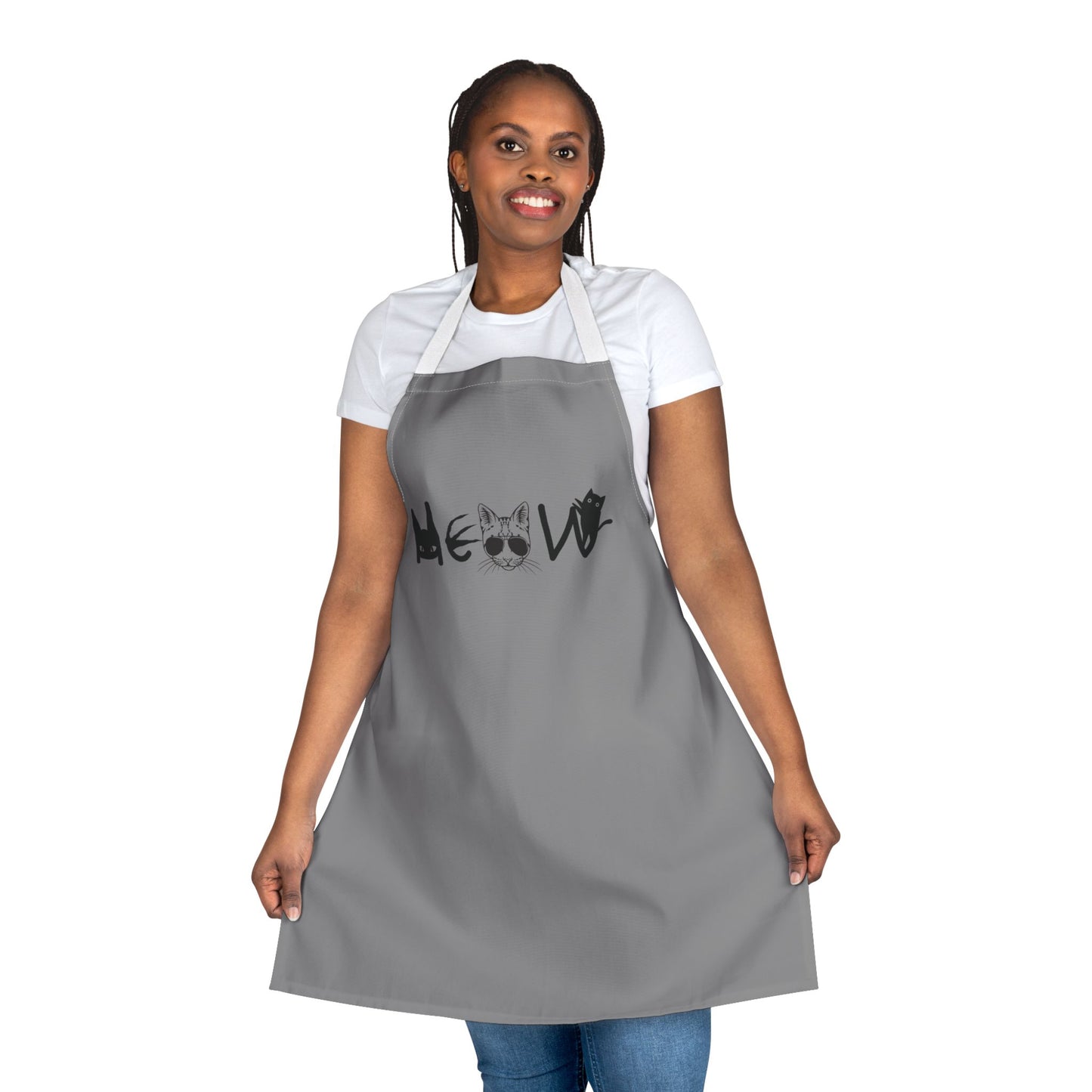 Meow Grey Unisex Chefs Apron