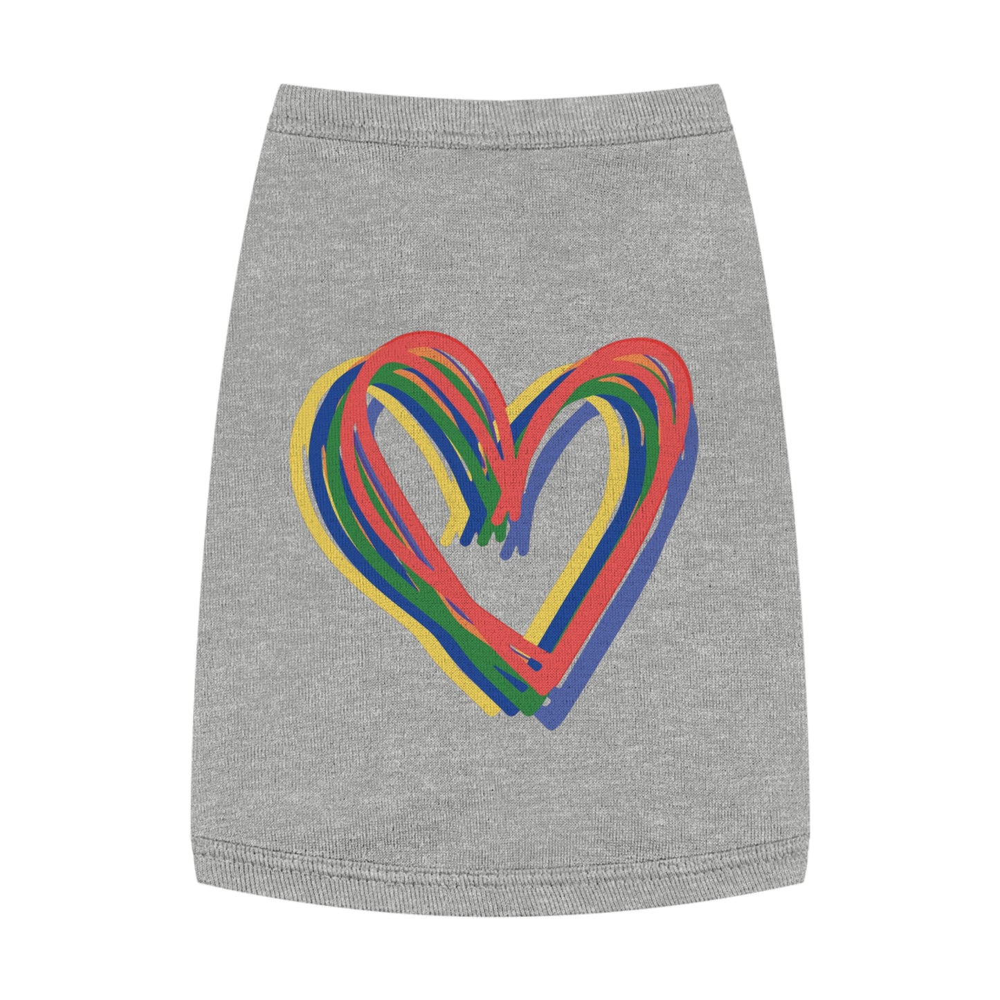 Rainbow Hearts Pet Tank Top, love, dog clothes, gifts, pet fashions, furry friends, cotton, dog shirts, cat shirts, Valentines Day