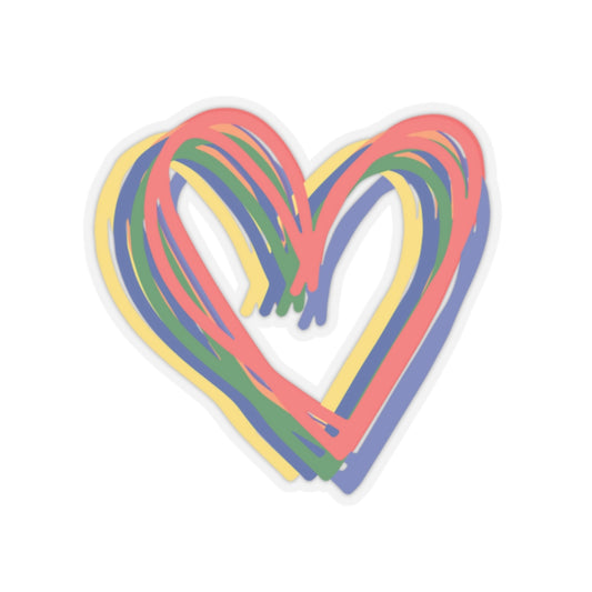 Rainbow Hearts Kiss-Cut Stickers - Colorful Heart Decals for Planners, Scrapbooking, Laptops, Water Bottles, and DIY Crafts