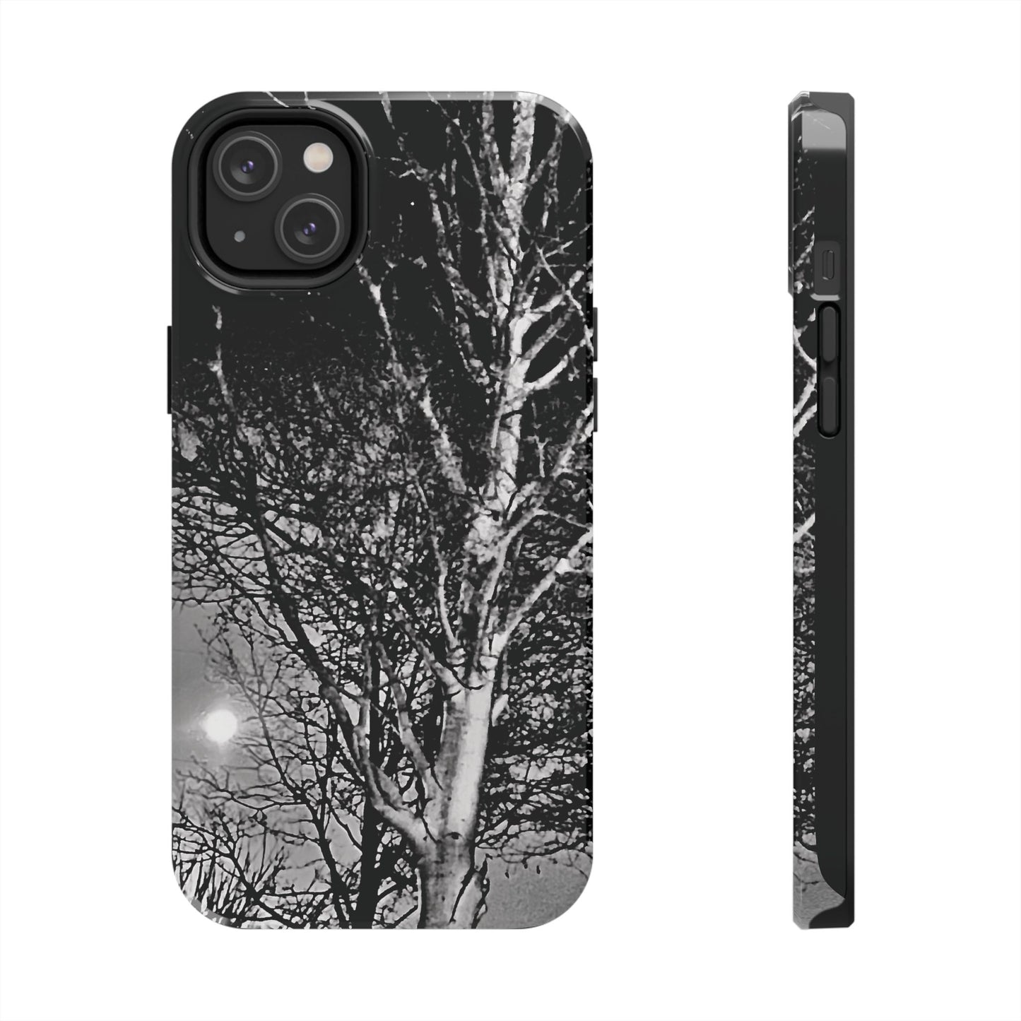 Worm Moon Night Trees Tough Phone Cases, iPhone & Samsung cases, wireless charging, trees, nature, spooky, original photo, gifts, Halloween