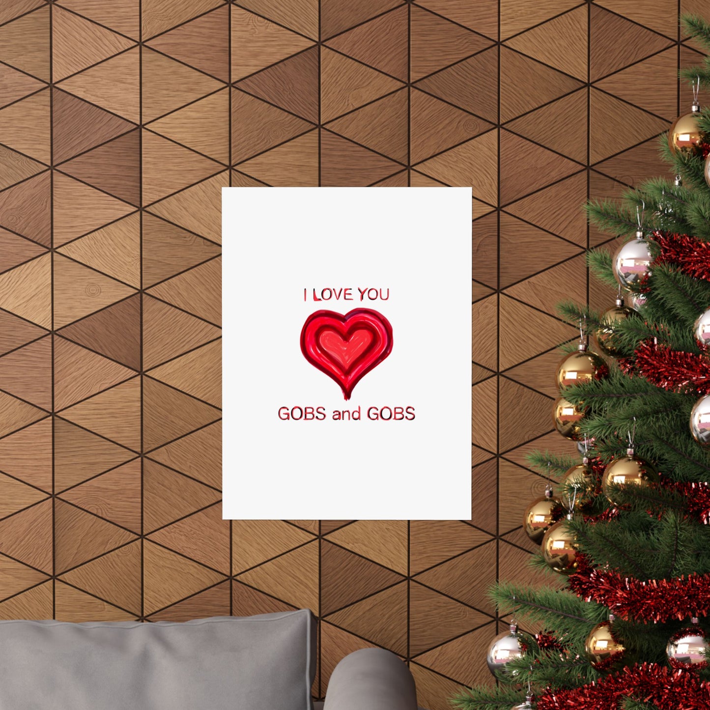 Heart I Love You Gobs and Gobs Matte Vertical Poster Wall Art, Framable Love Print, Romantic Home Decor Gift for Anniversary, Valentine's